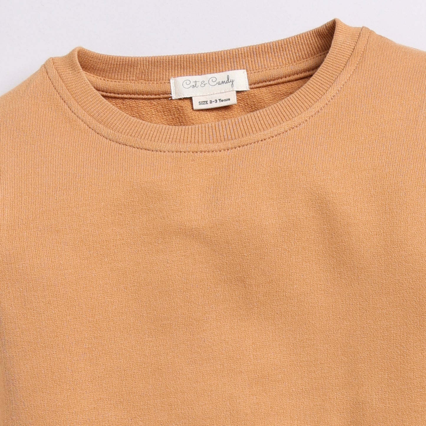 Shop biscuit color organic fleece oversized sweatshirt online for your 4-5 years baby - CotandCandyBaby