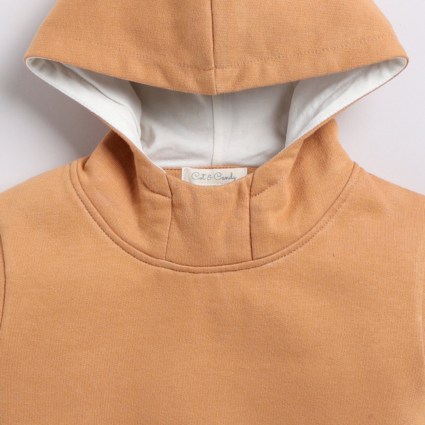Top biscuit color organic fleece hoodie & jogger set for your 3 months to 5 years baby - CotandCandyBaby