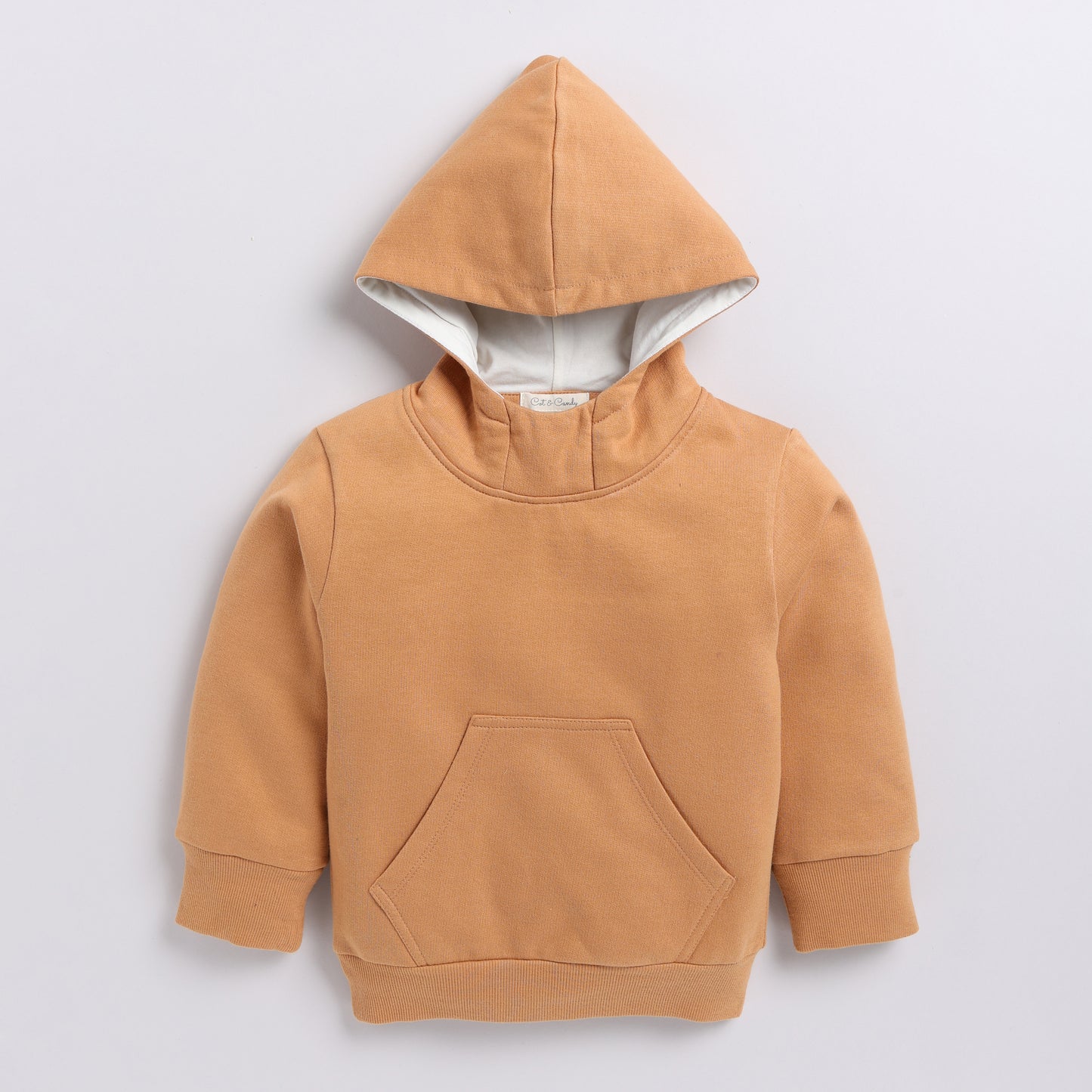 Purchase biscuit color organic fleece hoodie & jogger set for your 3 months to 5 years baby - CotandCandyBaby