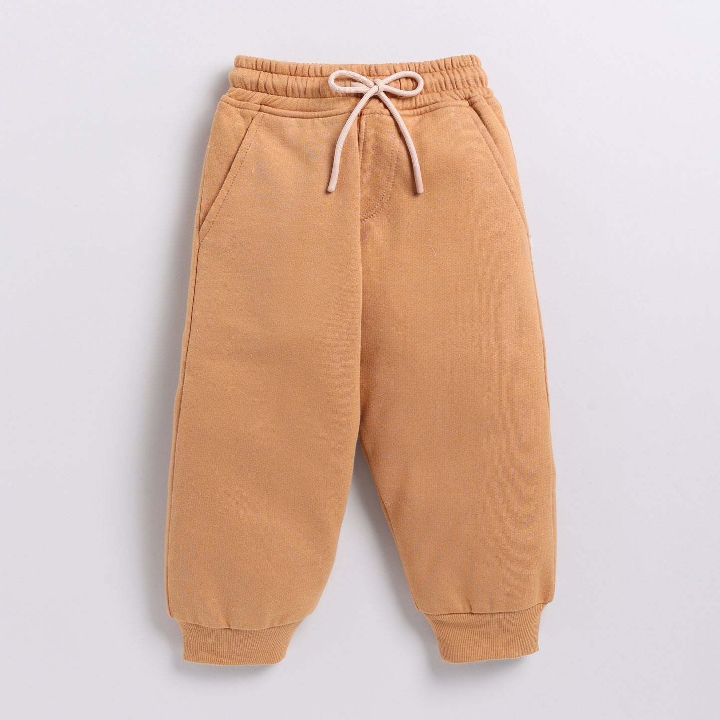 Best quality biscuit color organic fleece hoodie & jogger set online for your 3 months to 5 years baby - CotandCandyBaby