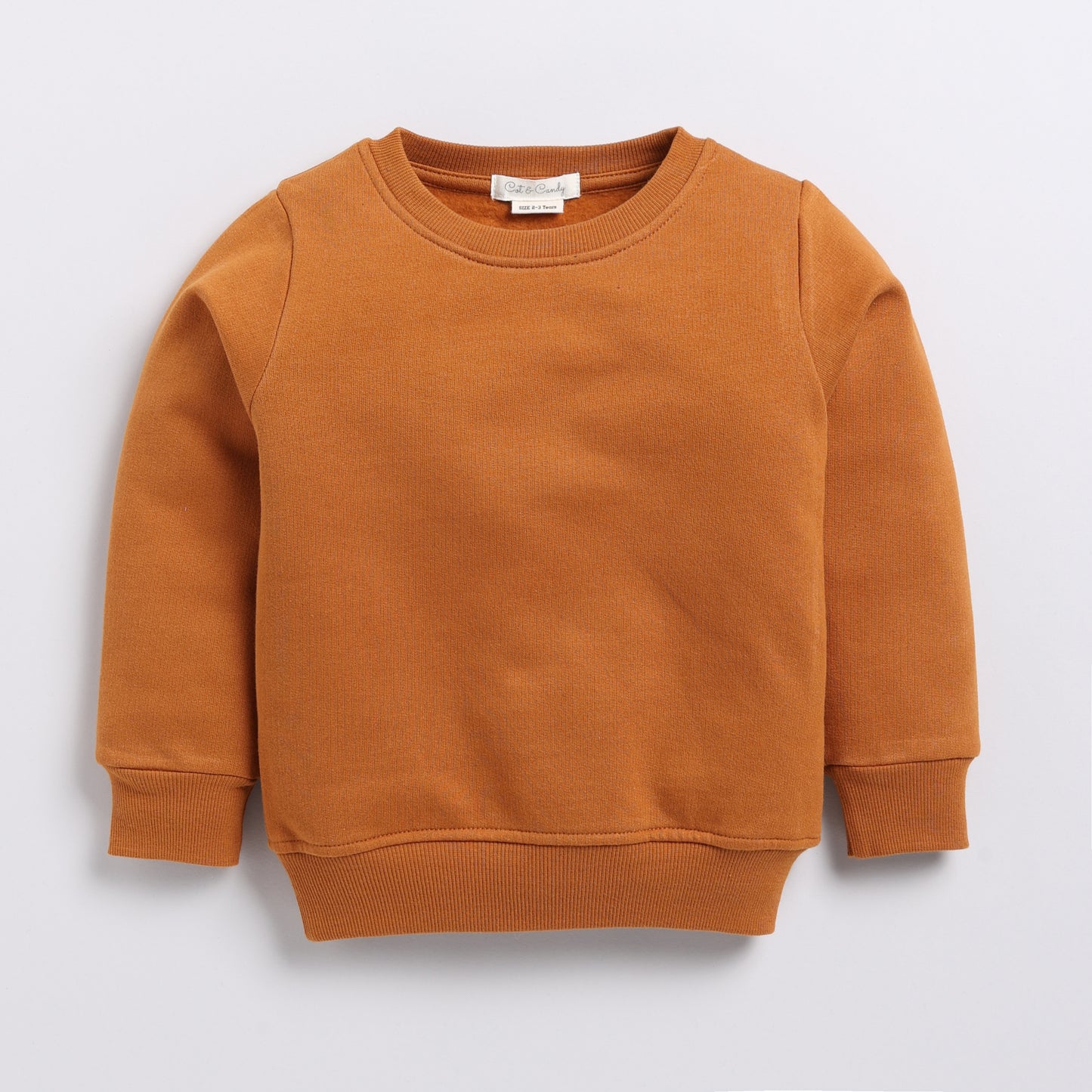 Buy pumpkin spice color organic fleece oversized sweatshirt online for your 3-4 years baby - CotandCandyBaby