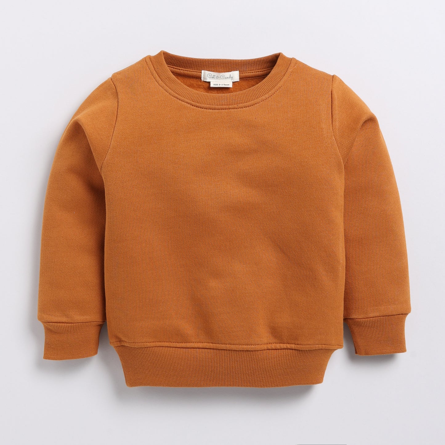 Find pumpkin spice color organic fleece Sweatshirt & jogger set for your 3 months to 5 years baby - CotandCandyBaby