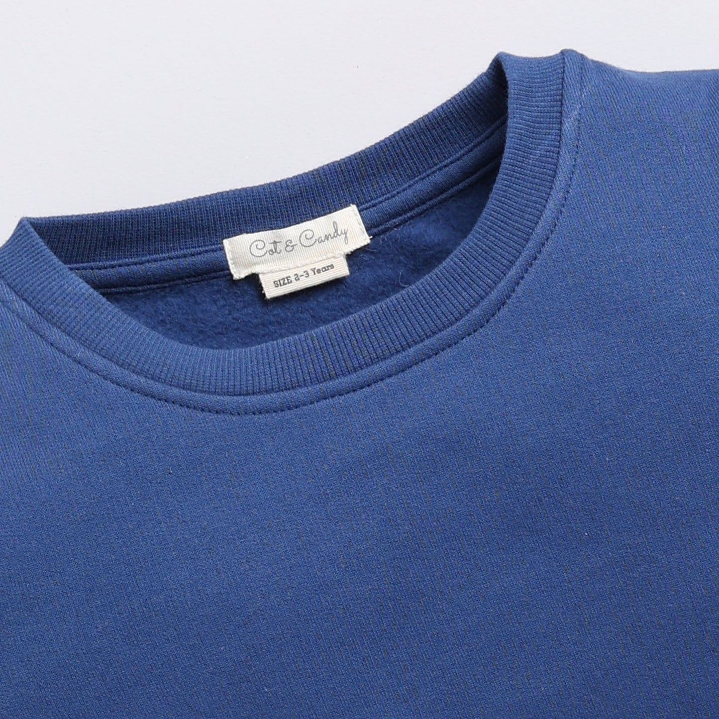 Buy dark blue color organic fleece oversized sweatshirt online for your 3-6 months baby - CotandCandyBaby