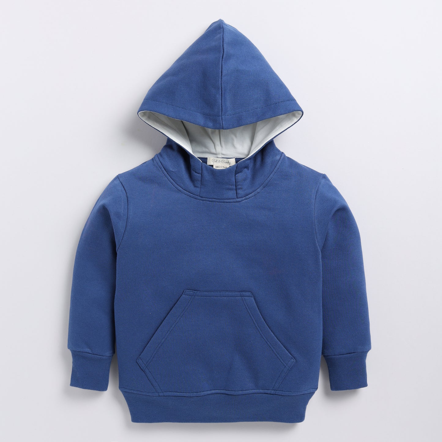 Shop dark blue color organic fleece oversized hoodie online for your 4-5 years baby - CotandCandyBaby