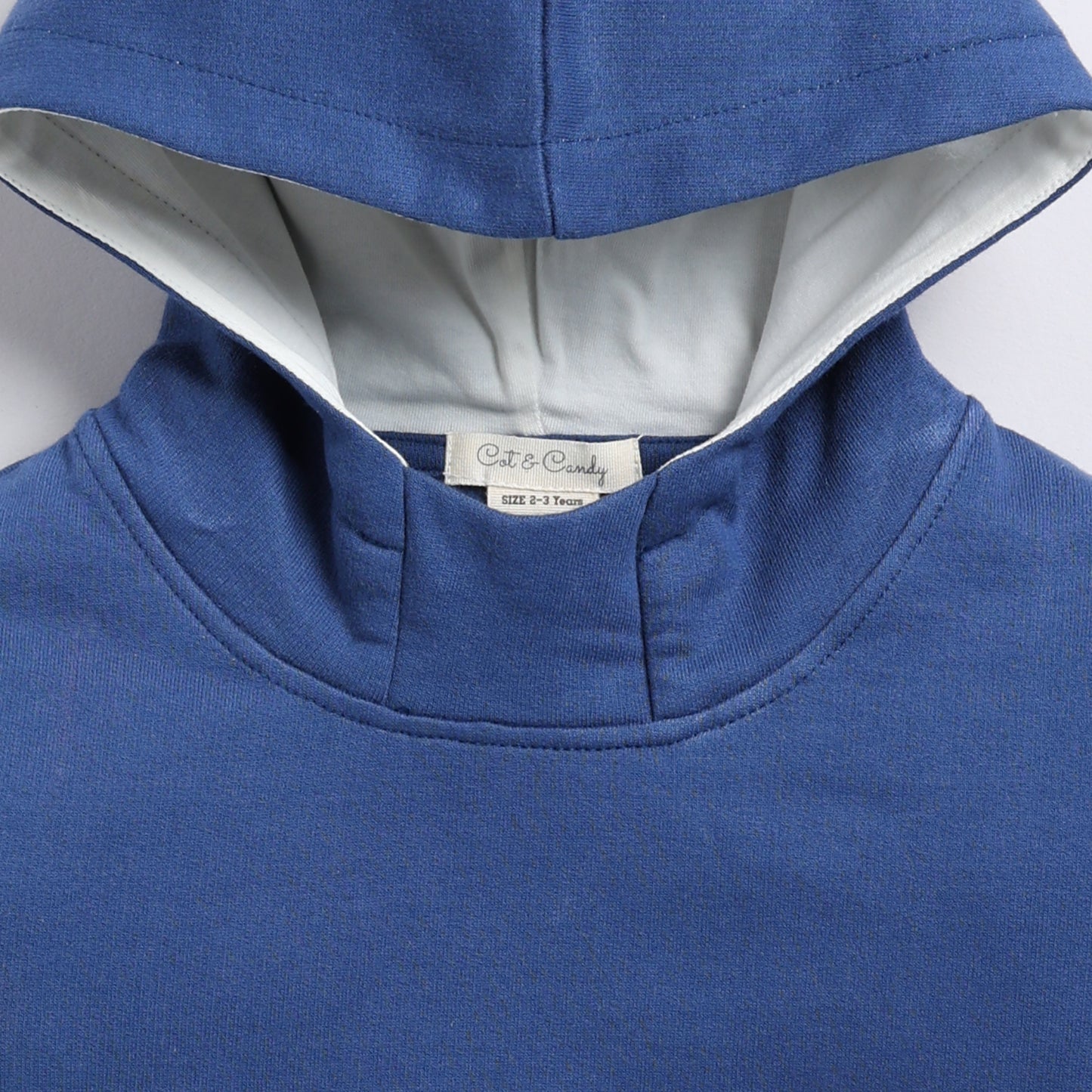 Shop dark blue color organic fleece oversized hoodie for your 3 months to 5 years baby - CotandCandyBaby