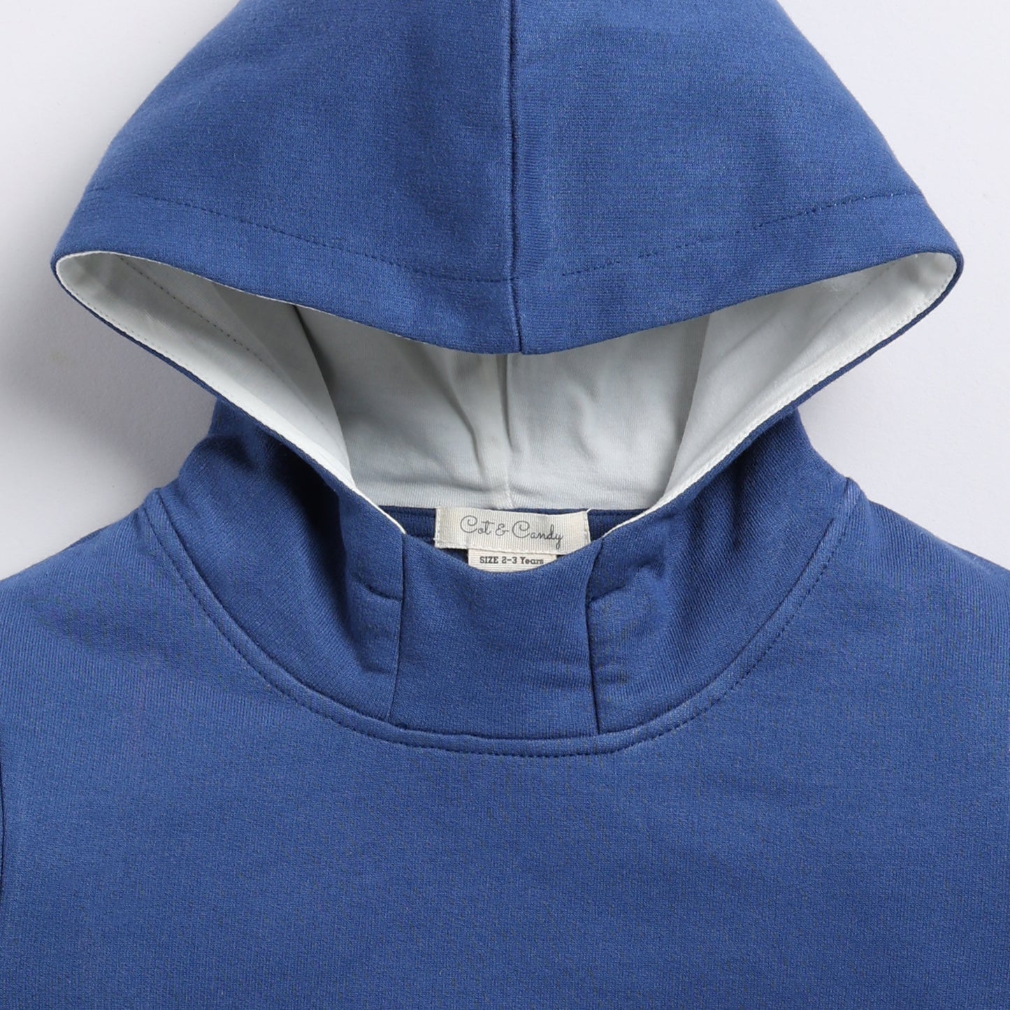 top dark blue color organic fleece hoodie & jogger online set for your 3 months to 5 years baby - CotandCandyBaby