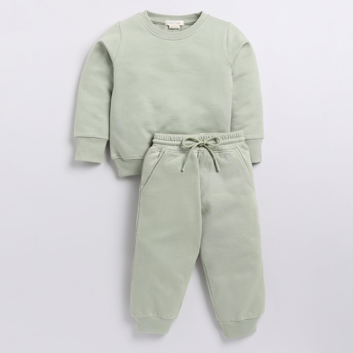 Get tea color organic fleece Sweatshirt & jogger set for your 3 months to 5 years baby - CotandCandyBaby