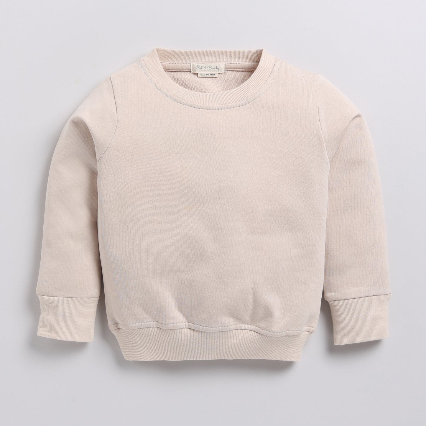 Order almond color organic fleece Sweatshirt & jogger set online for your 3 months to 5 years baby - CotandCandyBaby