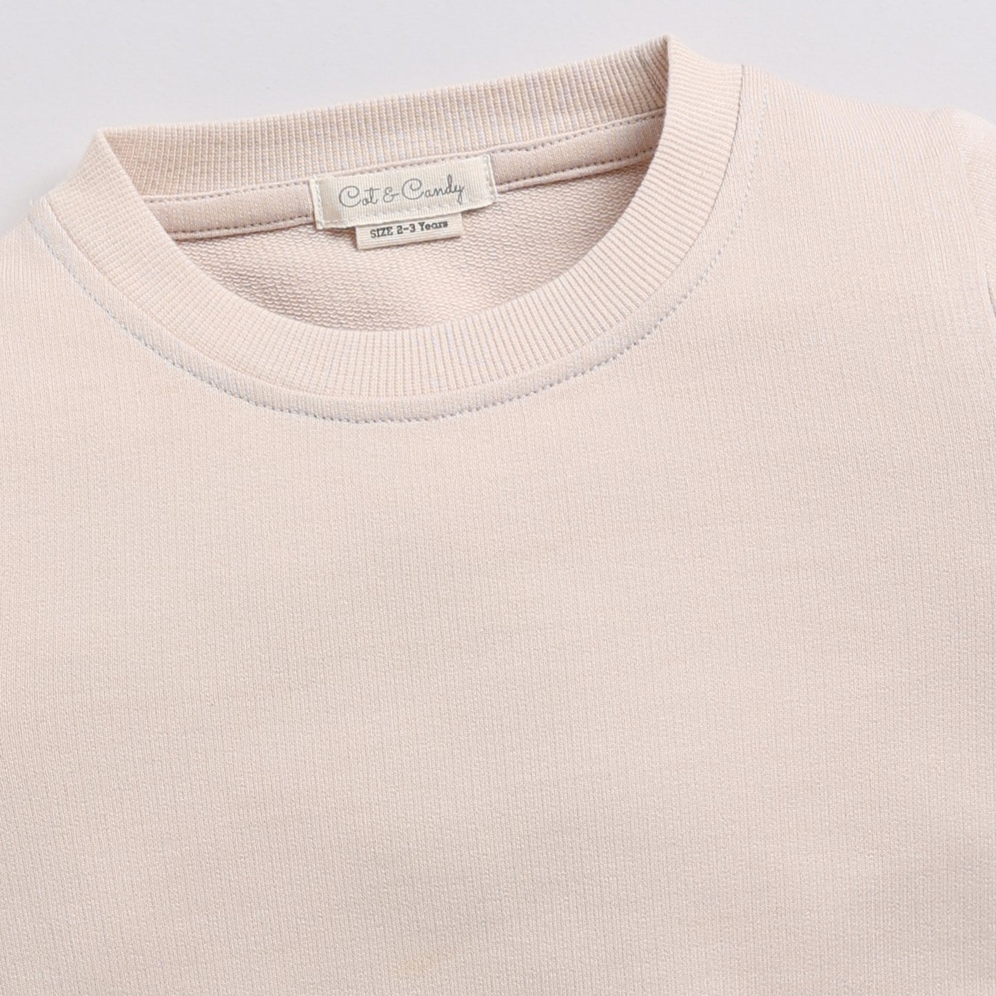 Almond Peach Organic Fleece Oversized Sweatshirt