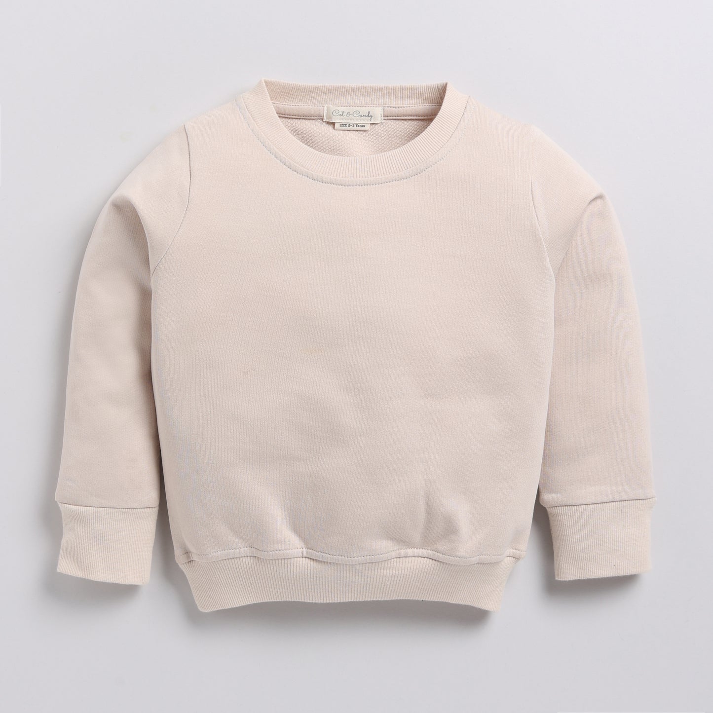 Buy almond peach color organic fleece oversized sweatshirt online for your 3-4 years baby - CotandCandyBaby