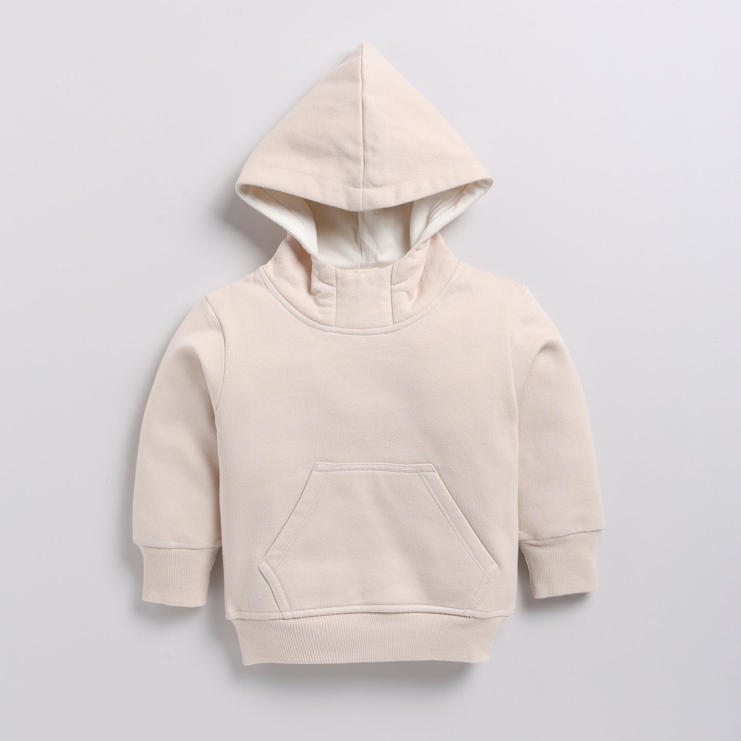 Buy almond peach color organic fleece oversized hoodie online for your 3-4 years baby - CotandCandyBaby