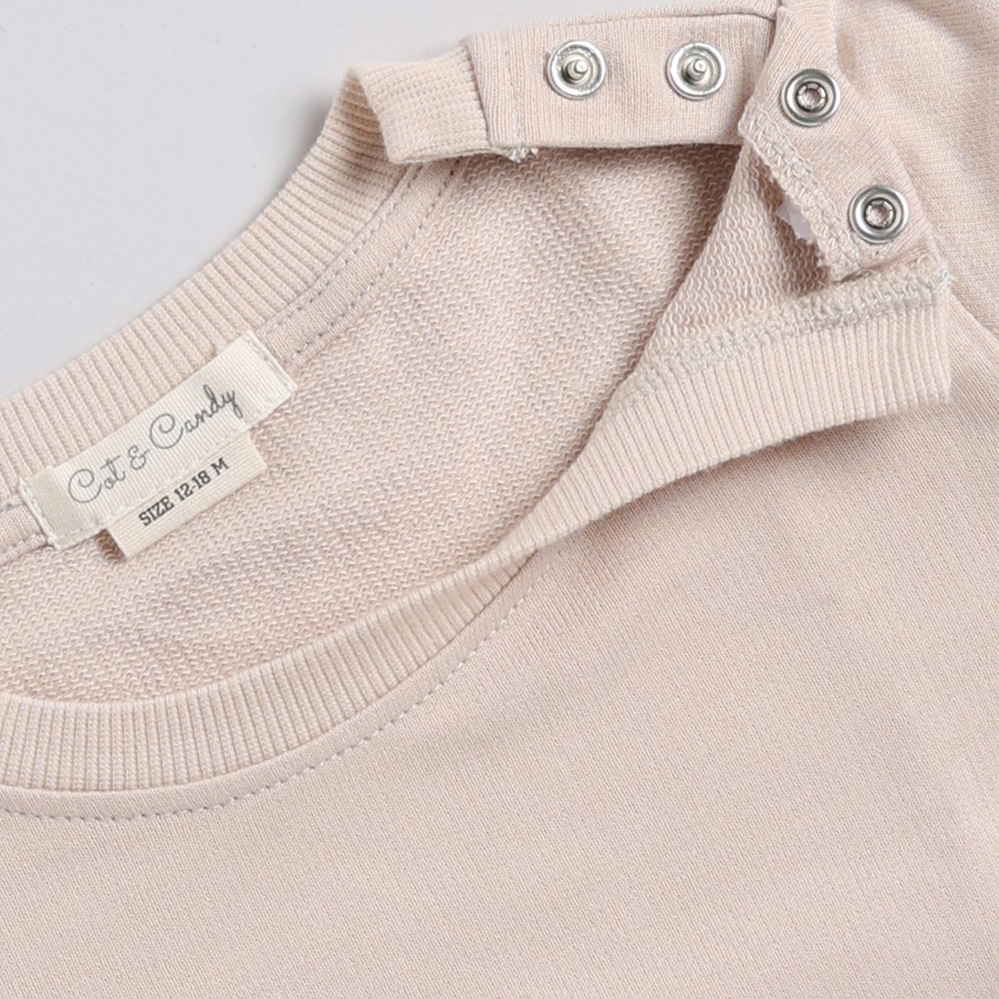 Order almond peach color organic fleece oversized sweatshirt for your 2-3 years baby - CotandCandyBaby
