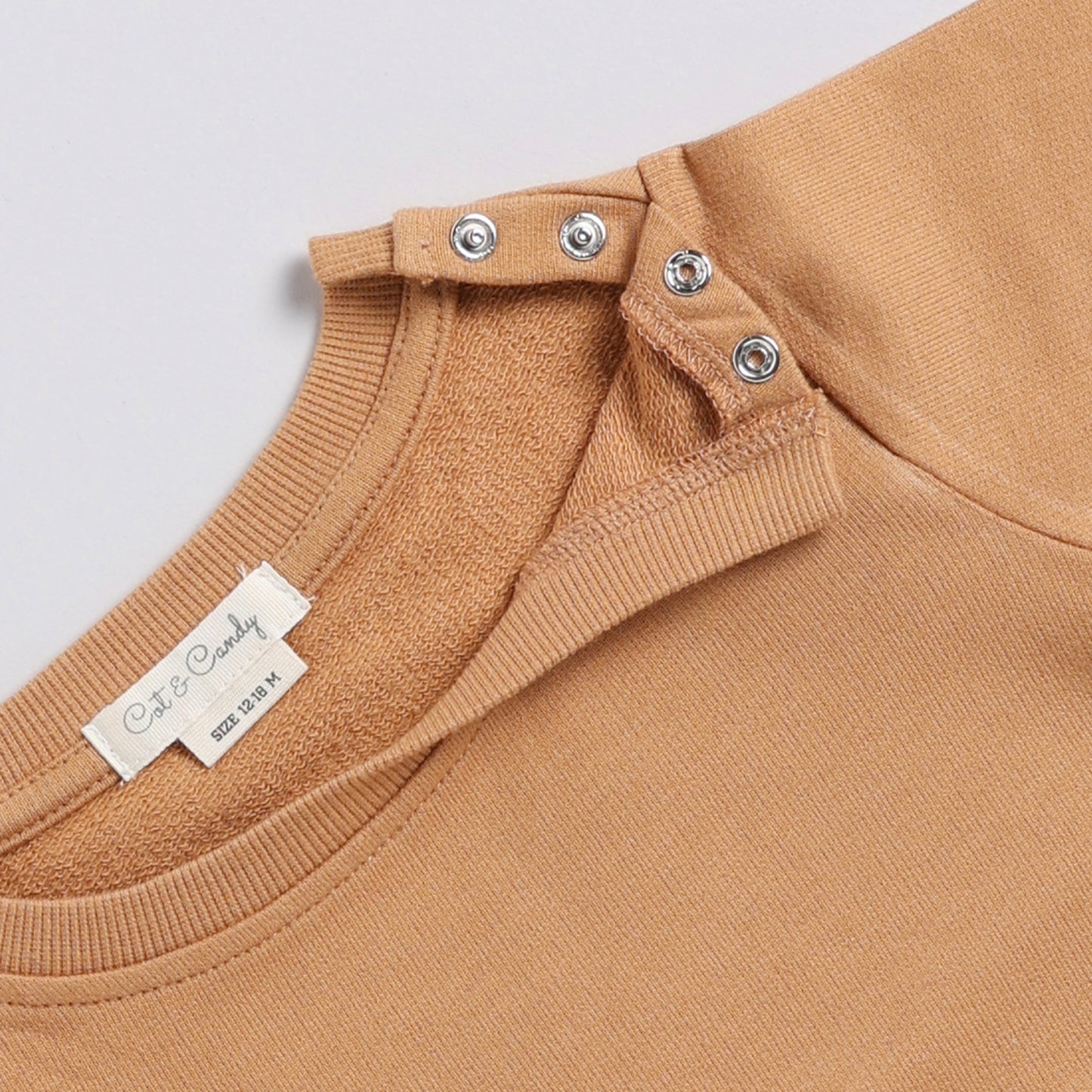 Buy biscuit color organic fleece Sweatshirt & jogger set online for your 3-4 years baby - CotandCandyBaby