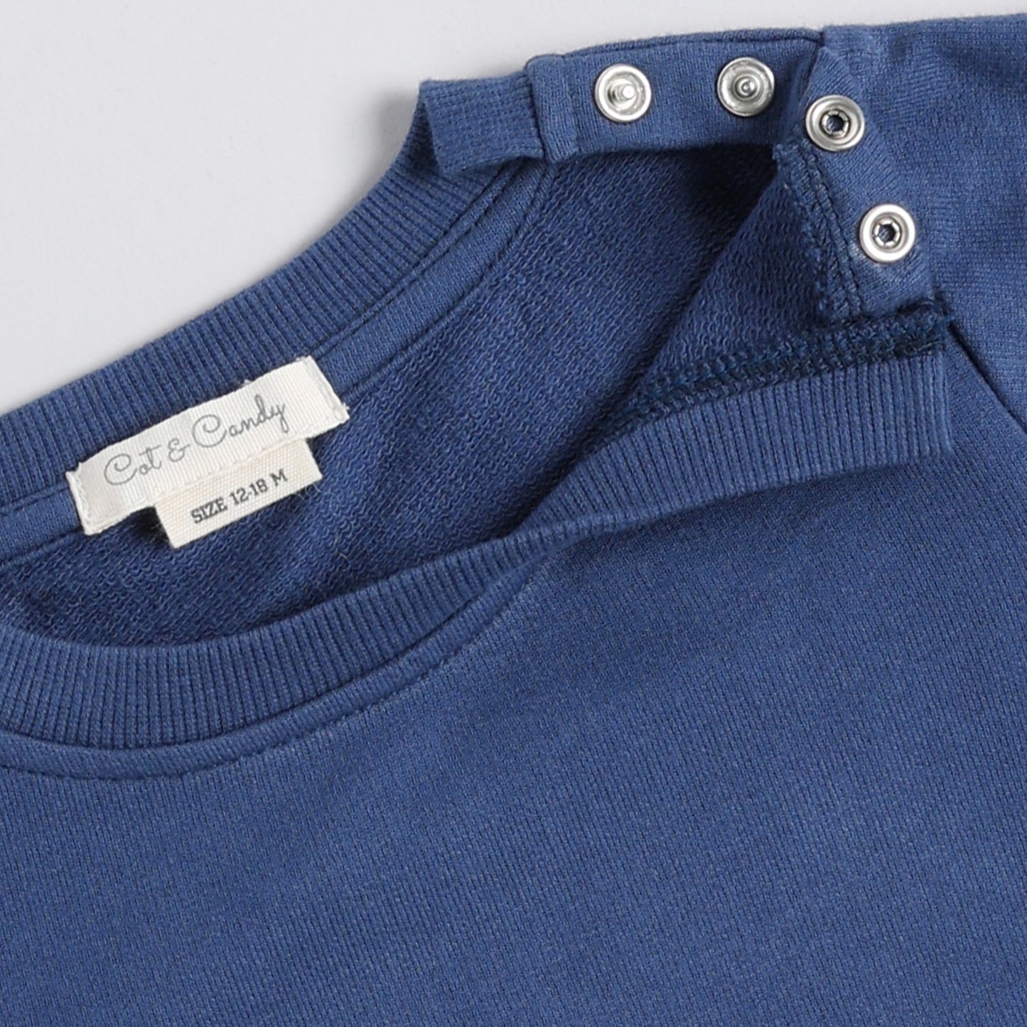 Find dark blue color organic fleece oversized sweatshirt for your 18-24 months baby - CotandCandyBaby