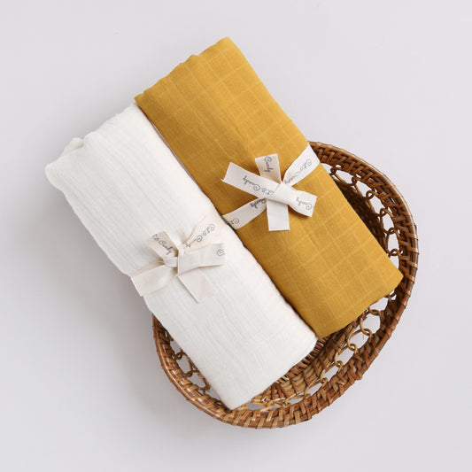Organic Cotton Muslin Swaddle Wrap- Pack of 2