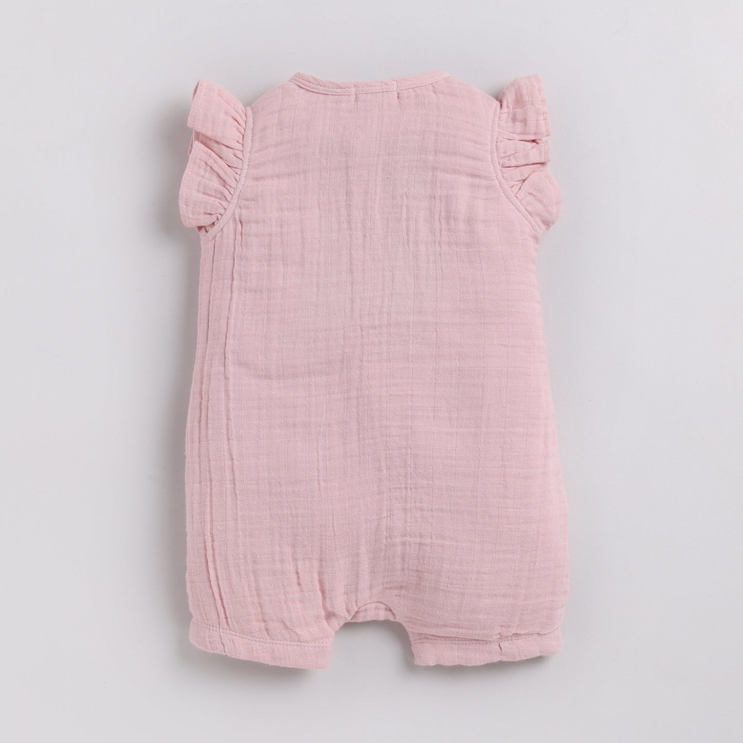 Blush Pink Organic Muslin Half Romper