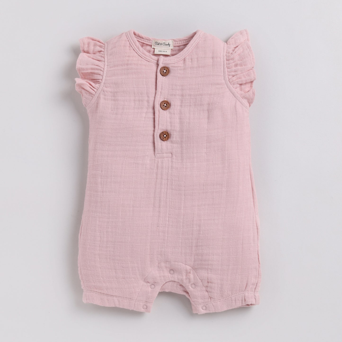 Blush Pink Organic Muslin Half Romper