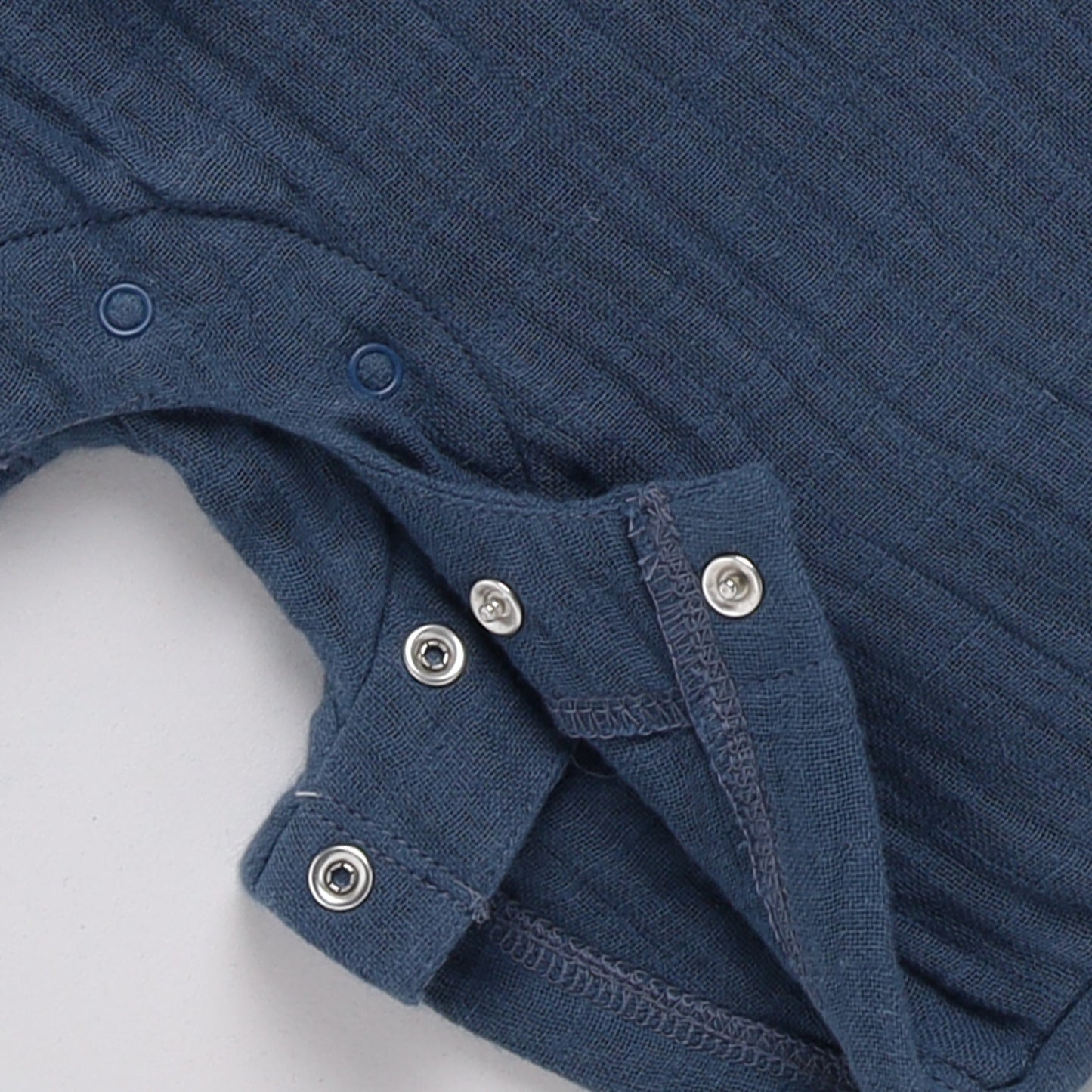 Navy Organic Muslin Half Romper