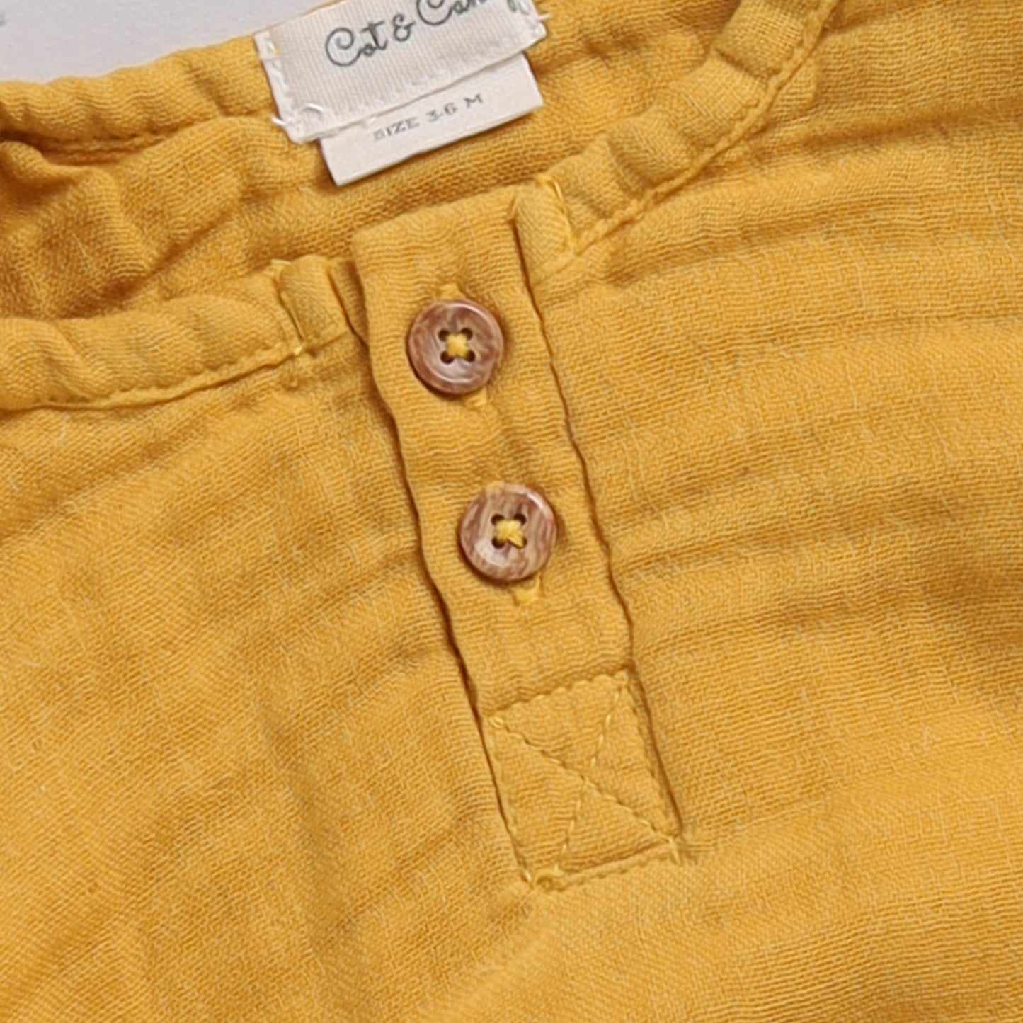 Mustard Organic Muslin Bubble Romper