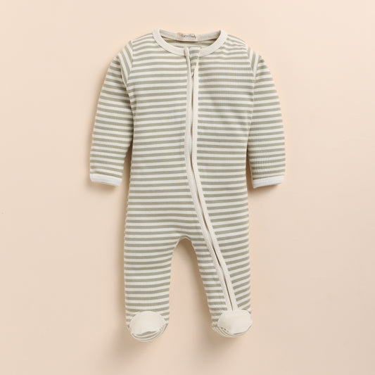 Dewkist Stripe Organic Footed Sleepsuit for infants baby