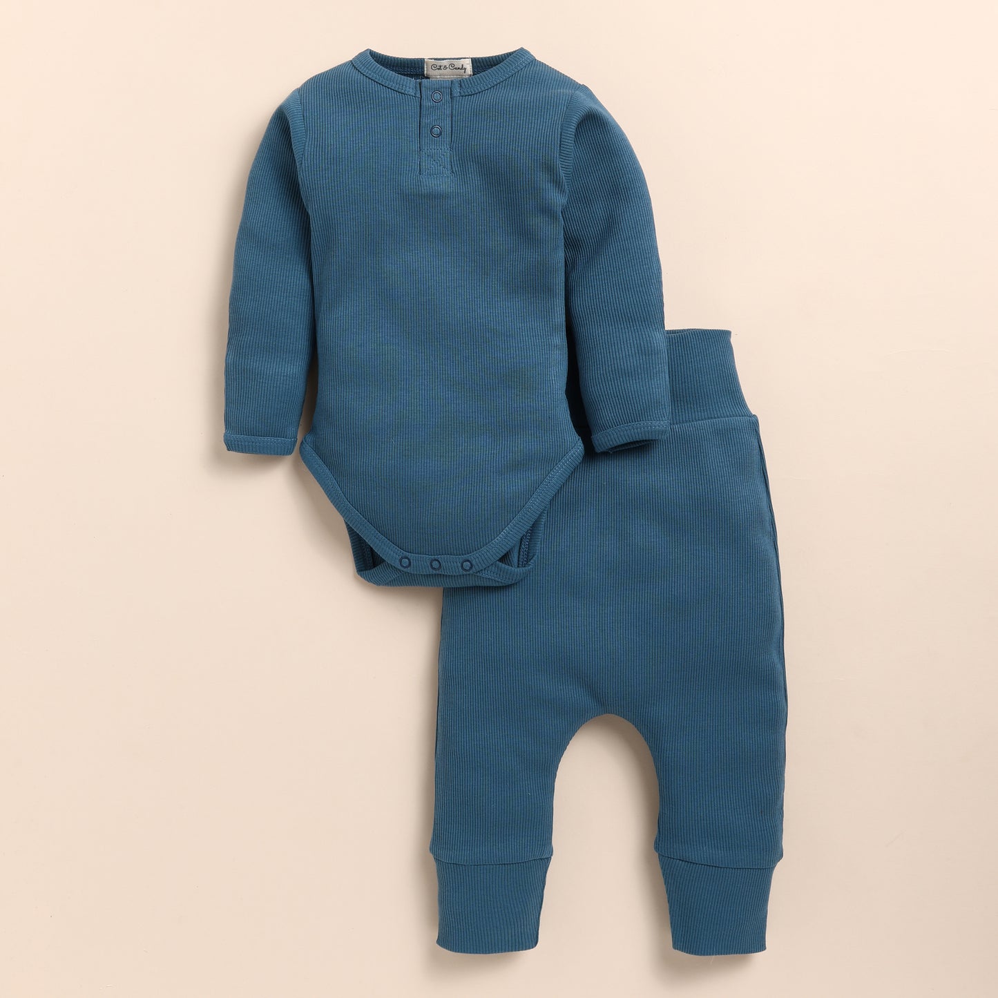 Denim Organic Pack Of 2 bodysuit With leggings for newborn baby