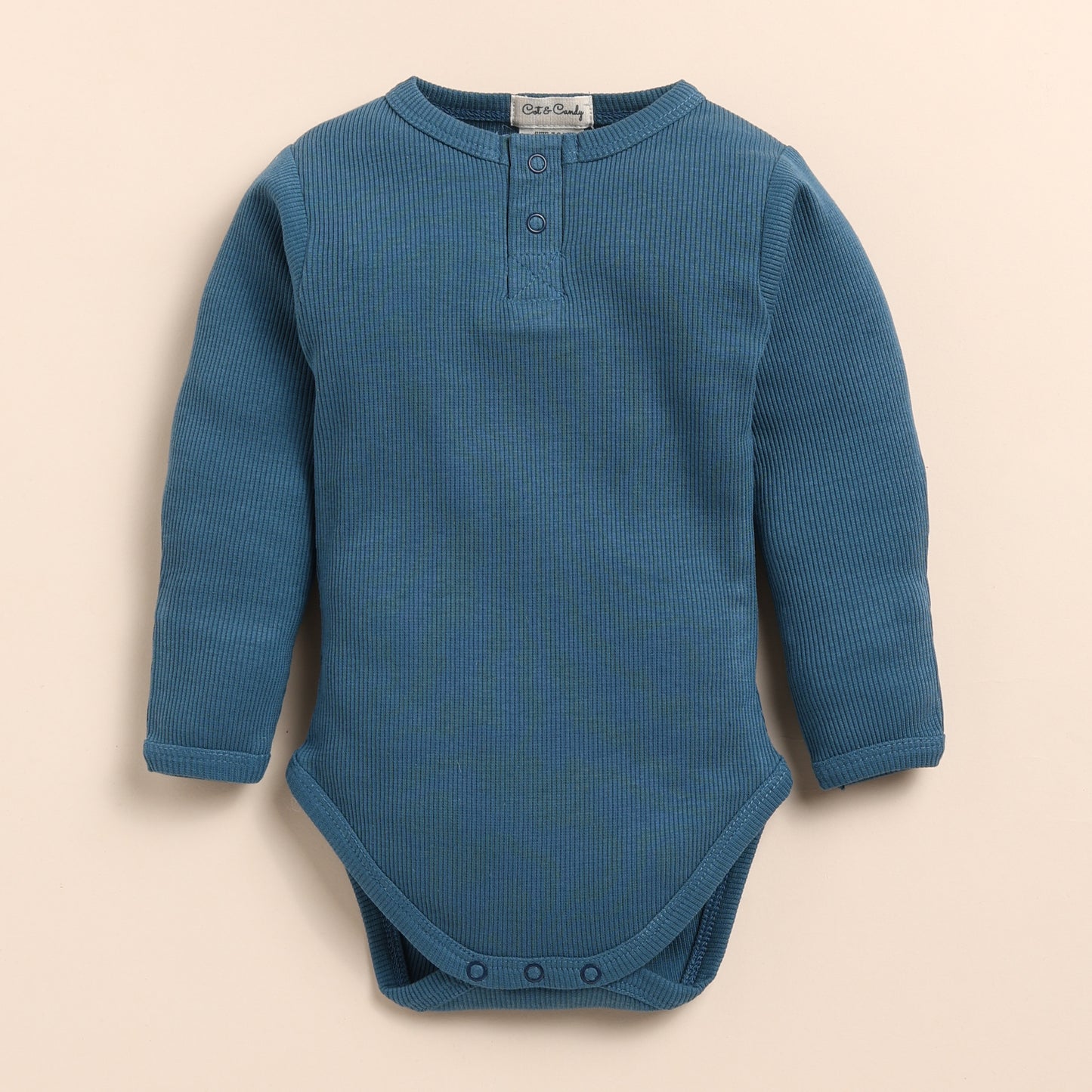 Denim Organic long sleeve bodysuit for newborn baby