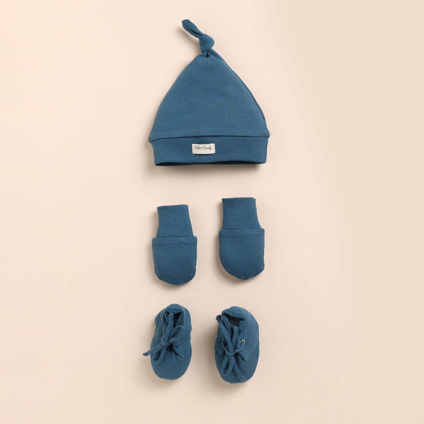 Denim Organic Pack Of 3 With booties for newborn baby