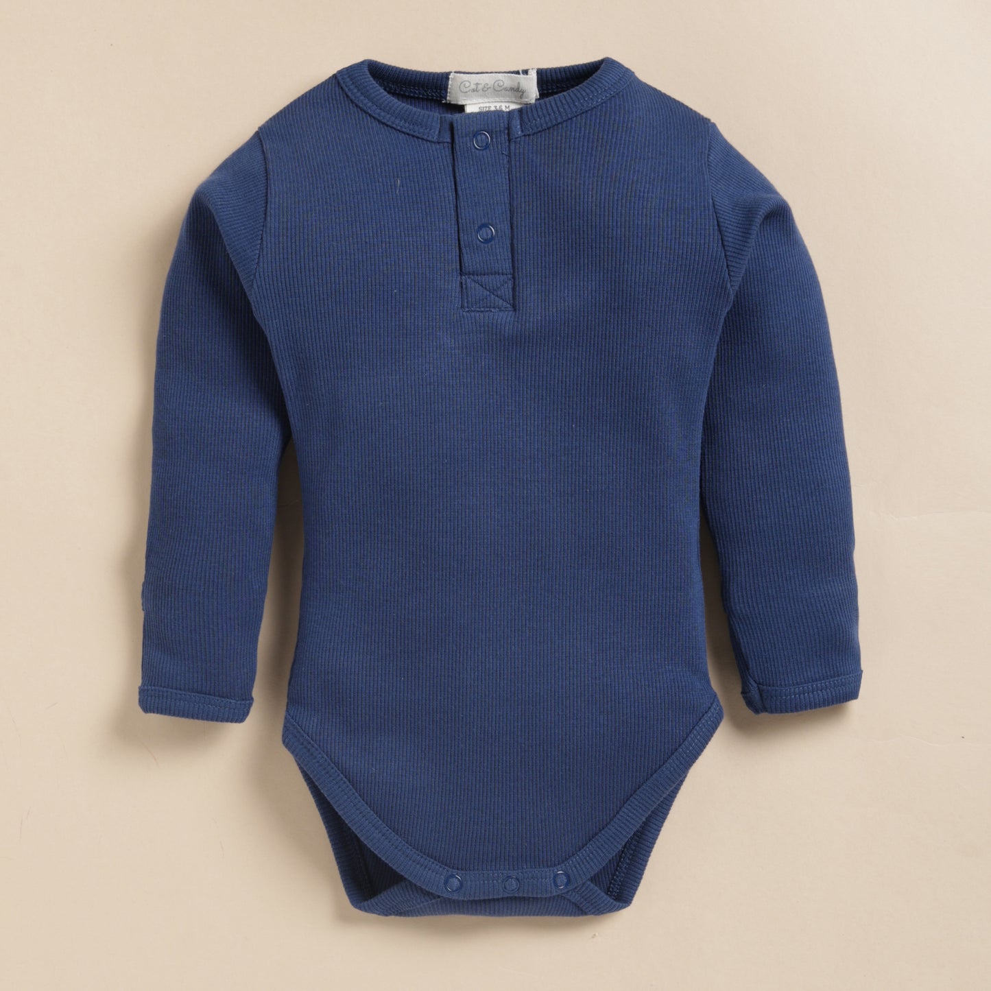 Navy Organic Long Sleeve Bodysuit