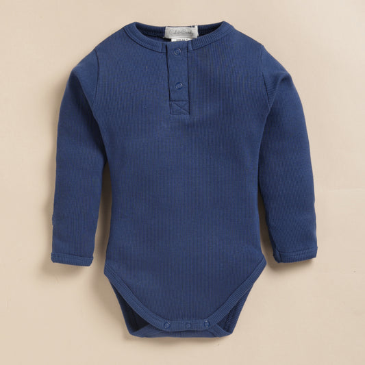 Navy Organic Long Sleeve Bodysuit
