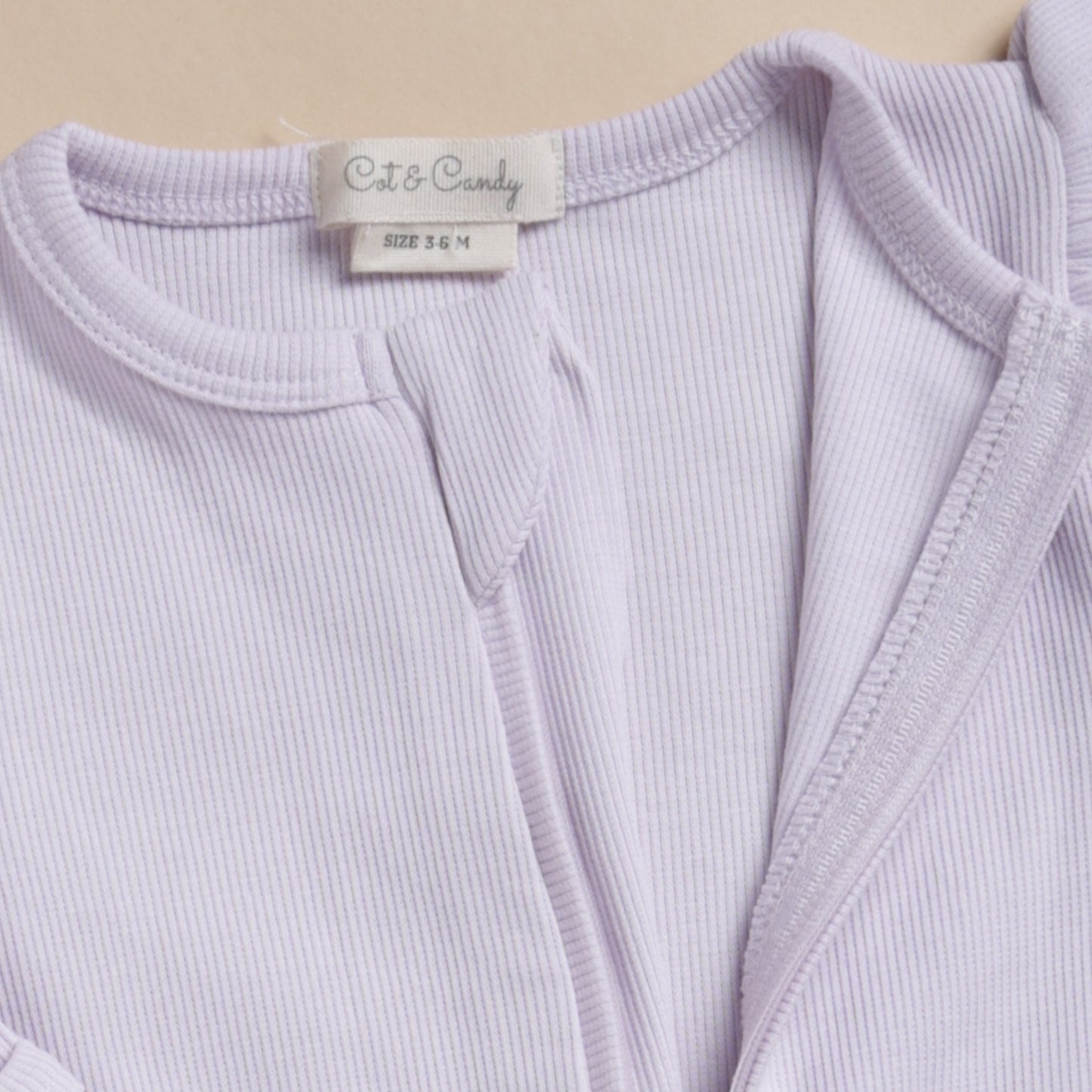 Lavender Fog Organic Zipsuit with Frill