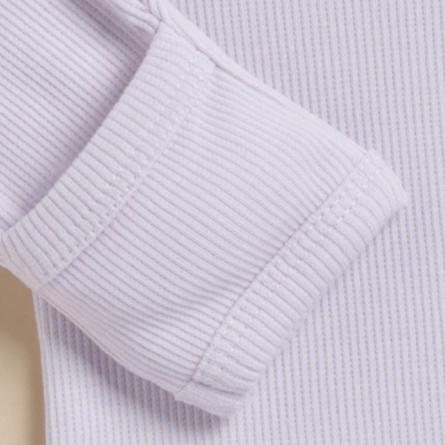 Lavender Fog Organic Long Sleeve Bodysuit With Frill