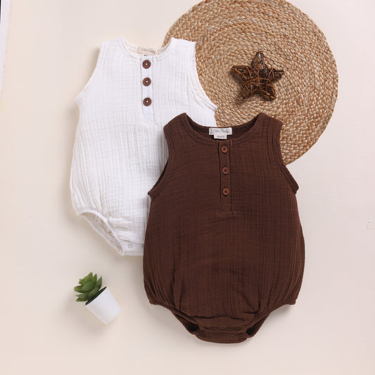 Milk + Cocoa Whisper Organic Muslin Bubble Romper Pack Of 2
