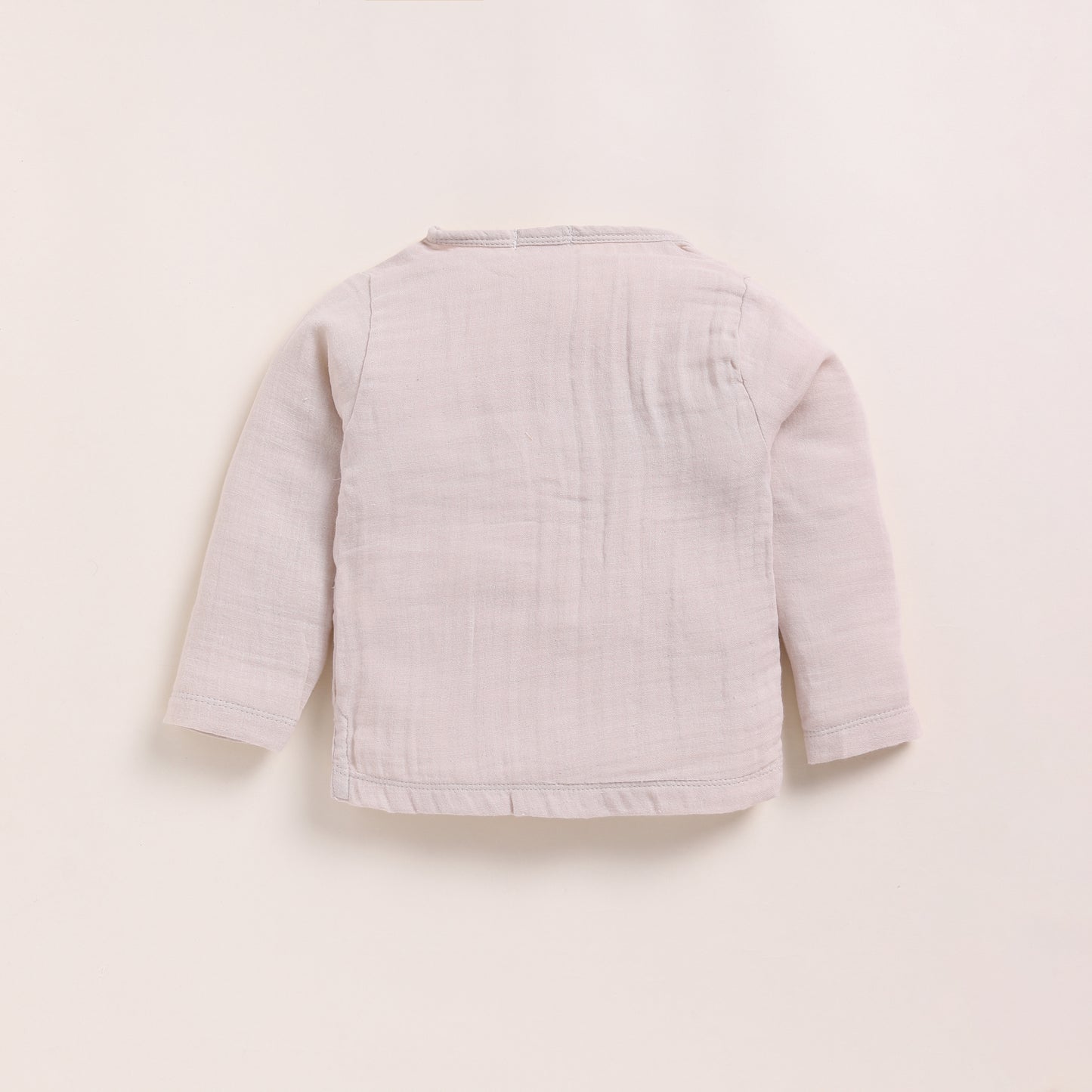 Oatmeal + Cocoa Whisper Organic Muslin Long Sleeve Henley Tshirt With Lounge Pant Set