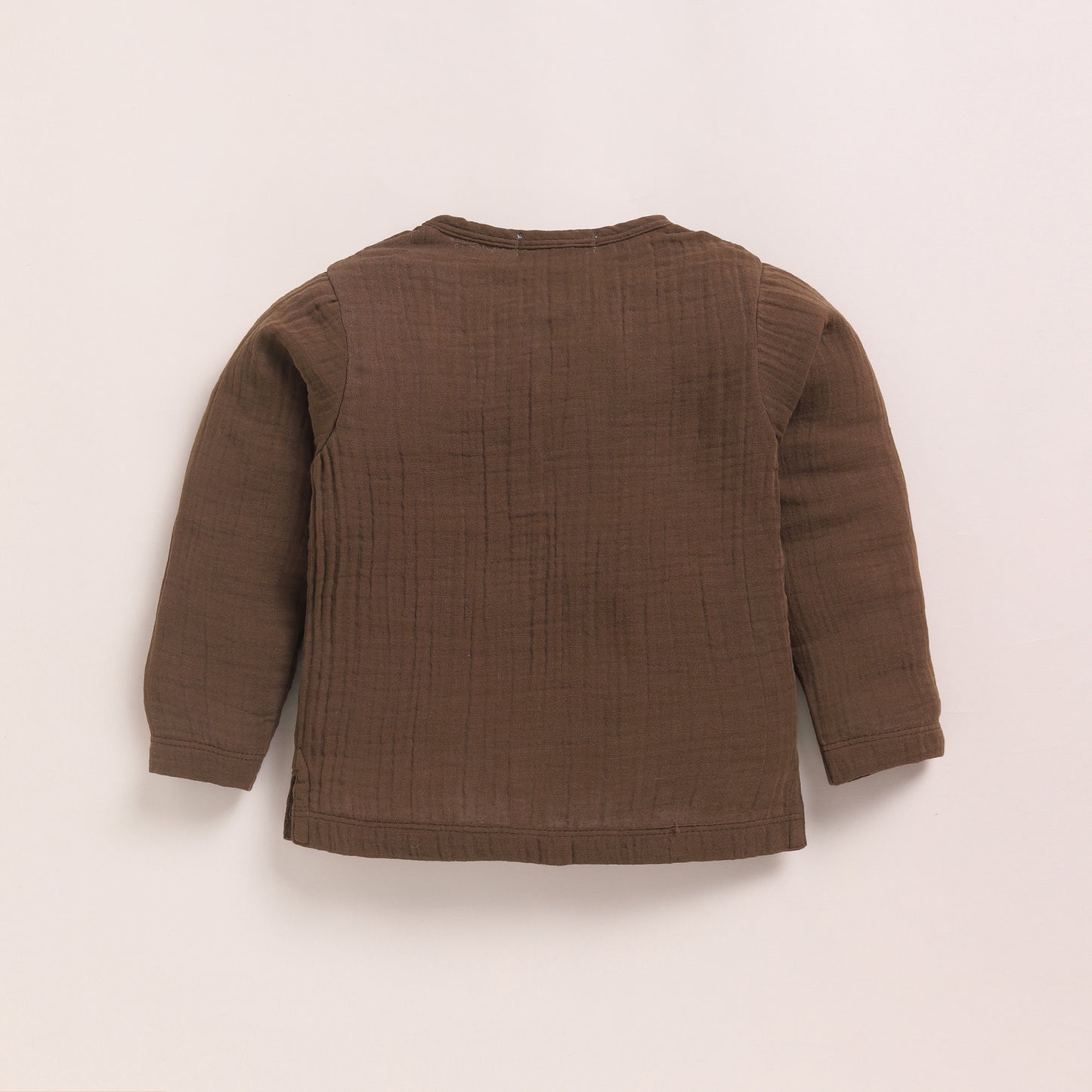 Cocoa Whisper Organic Muslin Long Sleeve Henley T-Shirt
