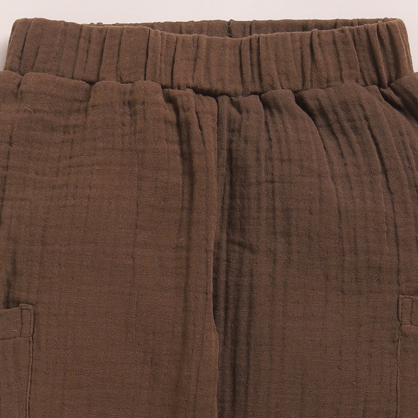Milk + Cocoa Whisper Organic Muslin Short Sleeve Henley T-shirt With Lounge Pant Set