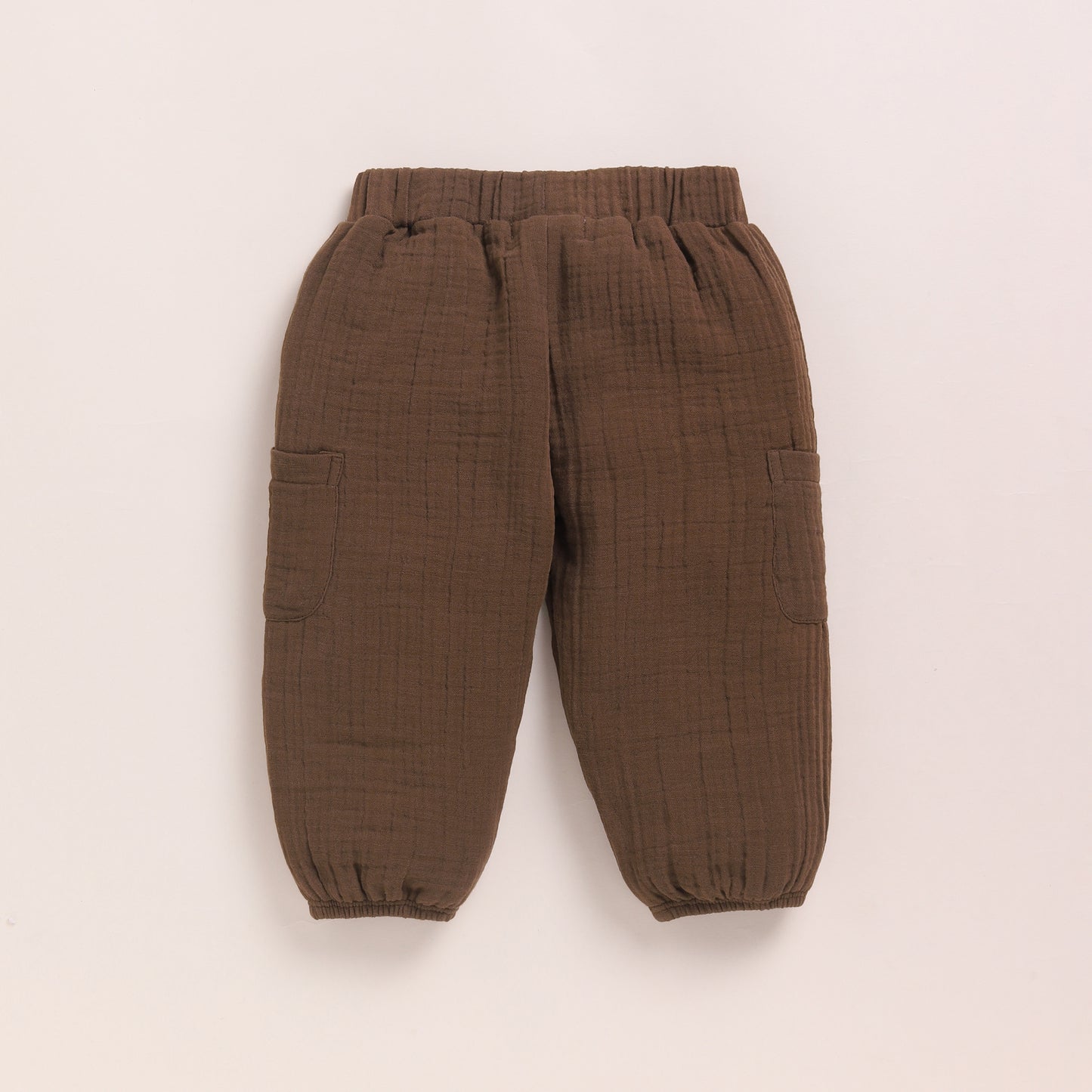 Latte + Cocoa Whisper Organic Muslin Long Sleeve Henley Tshirt With Lounge Pant Set