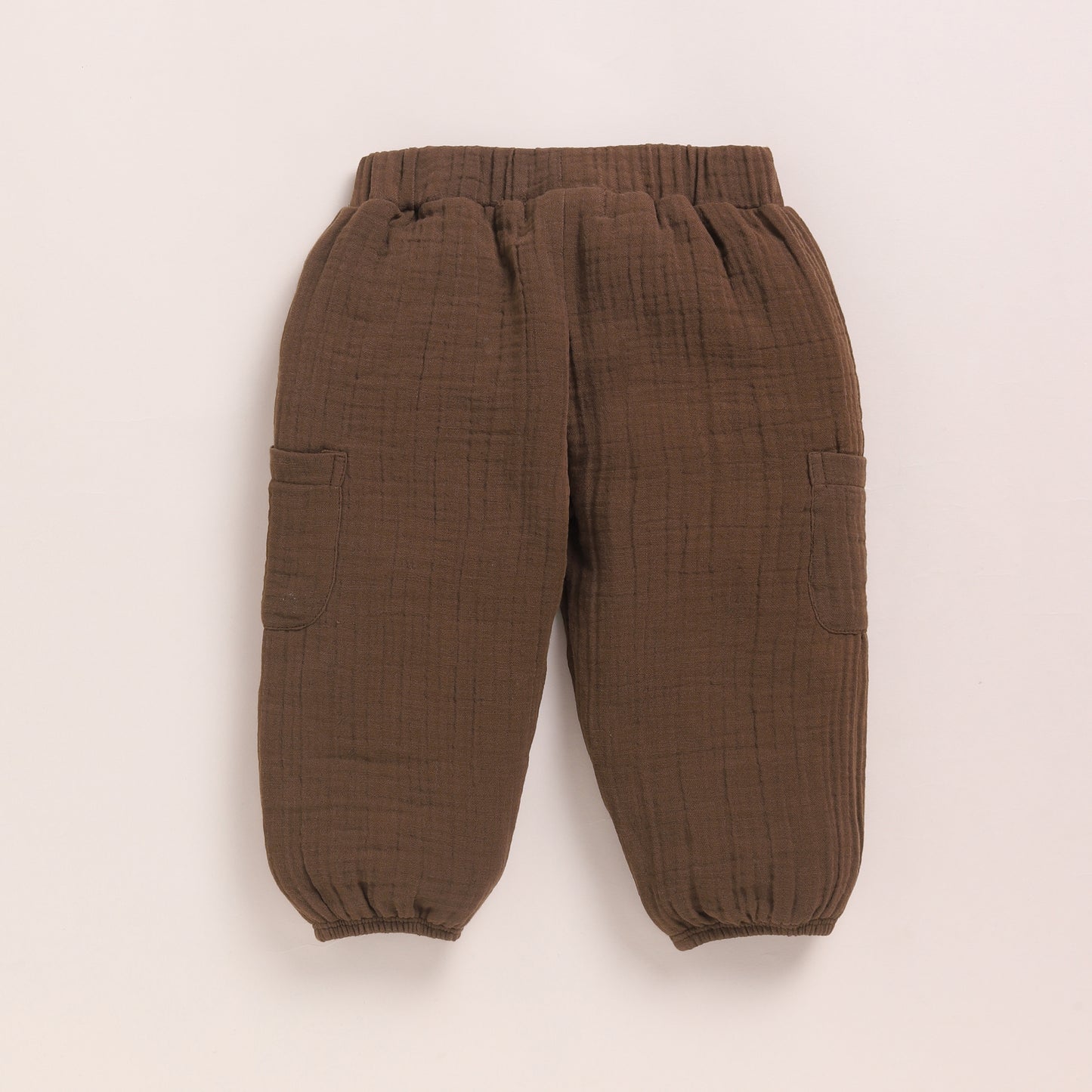 Oatmeal + Cocoa Whisper Organic Muslin Long Sleeve Henley Tshirt With Lounge Pant Set