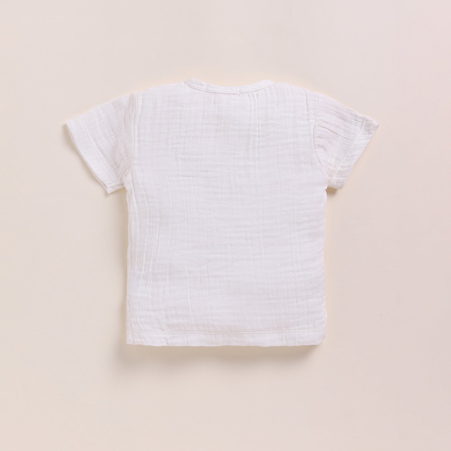 Milk + Cocoa Whisper Organic Muslin Short Sleeve Henley T-shirt With Lounge Pant Set