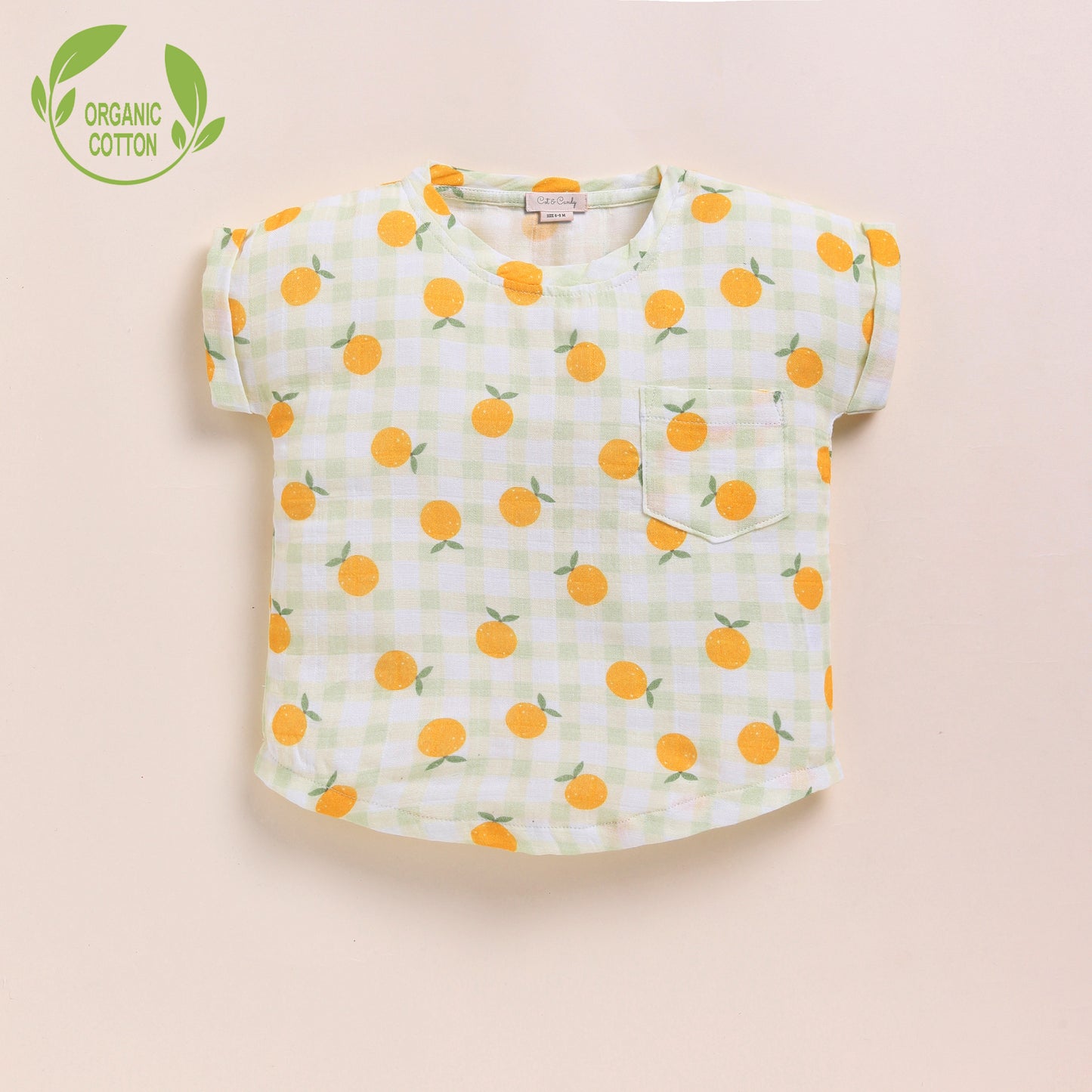 Orange + Strawberry Organic Muslin Oversized Tees Pack Of 2