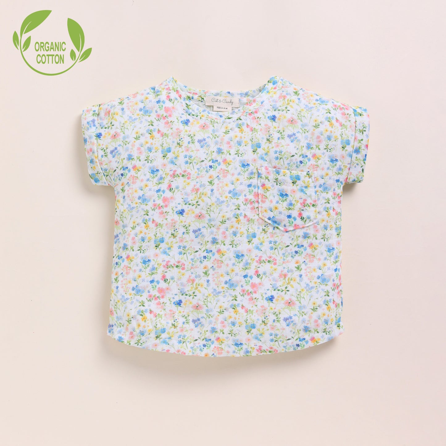 Strawberry + Spring Floral Organic Muslin Oversized Tees Pack Of 2