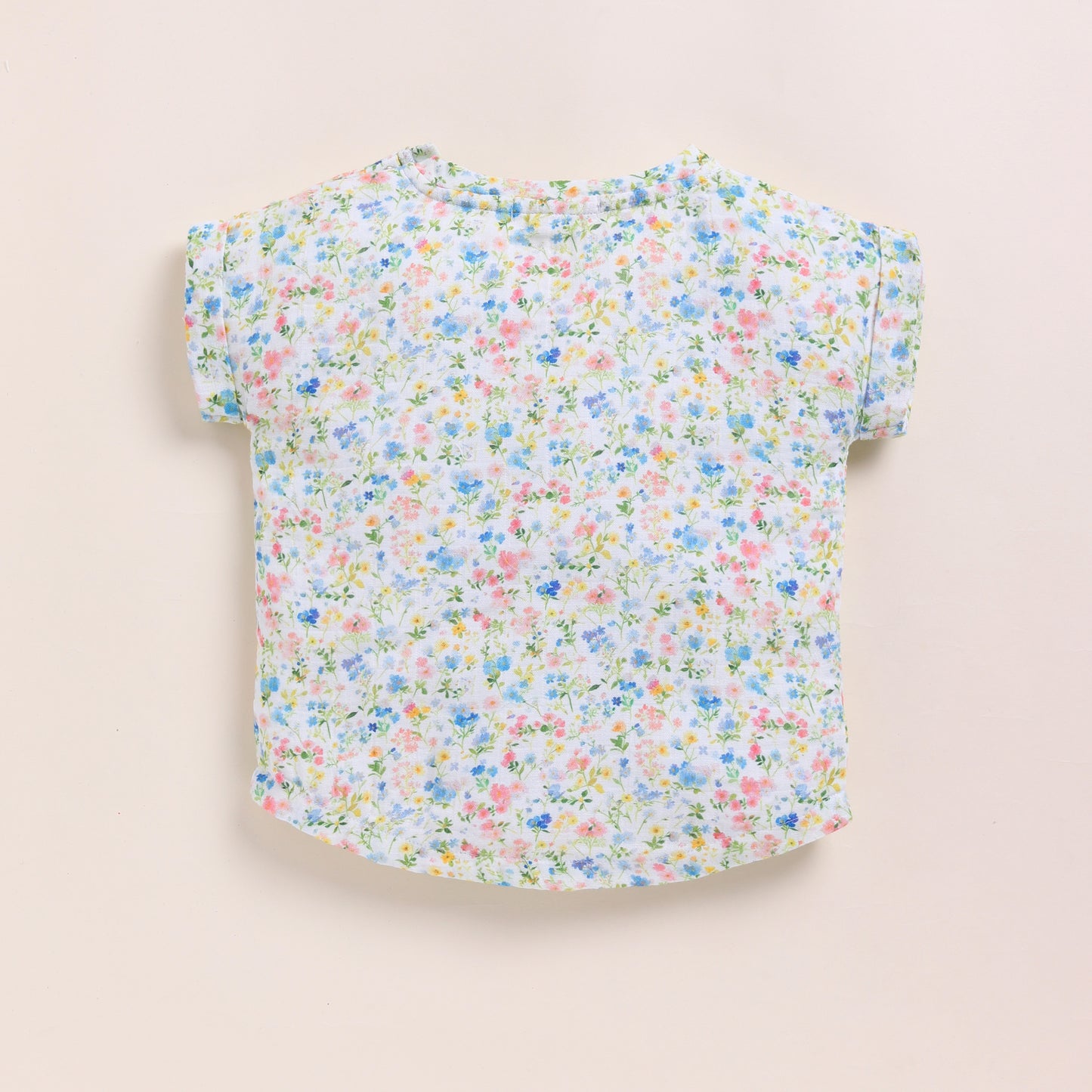 Spring Floral + Denim Organic Muslin Oversized Tee With Legging