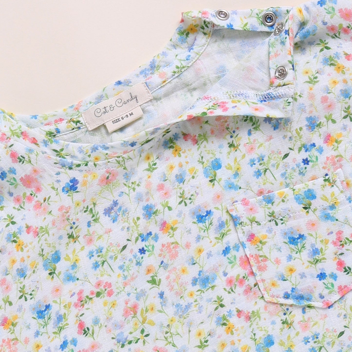 Spring Floral + Denim Organic Muslin Oversized Tee With Legging