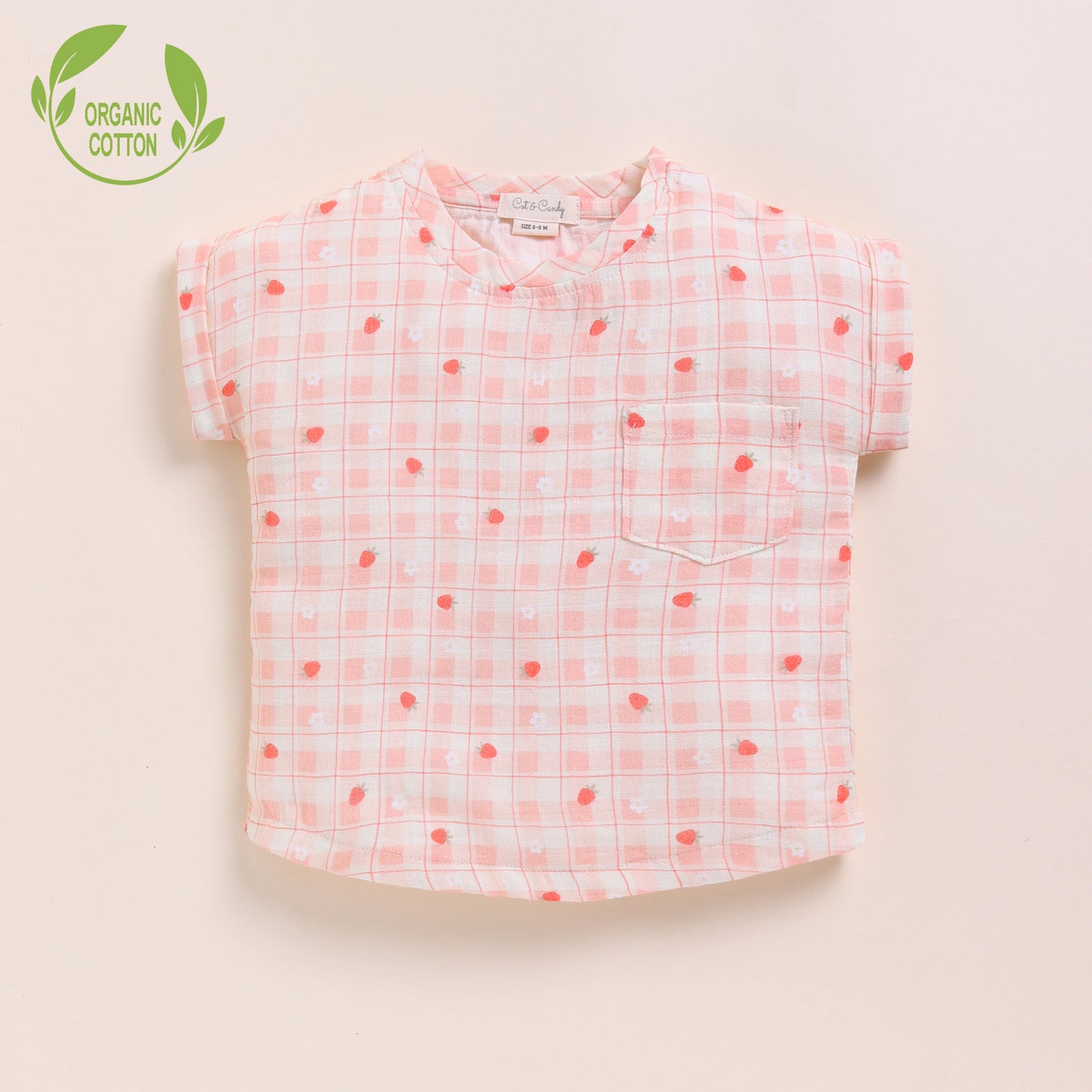 Strawberry + Berry Organic Muslin Oversized Tee With Legging