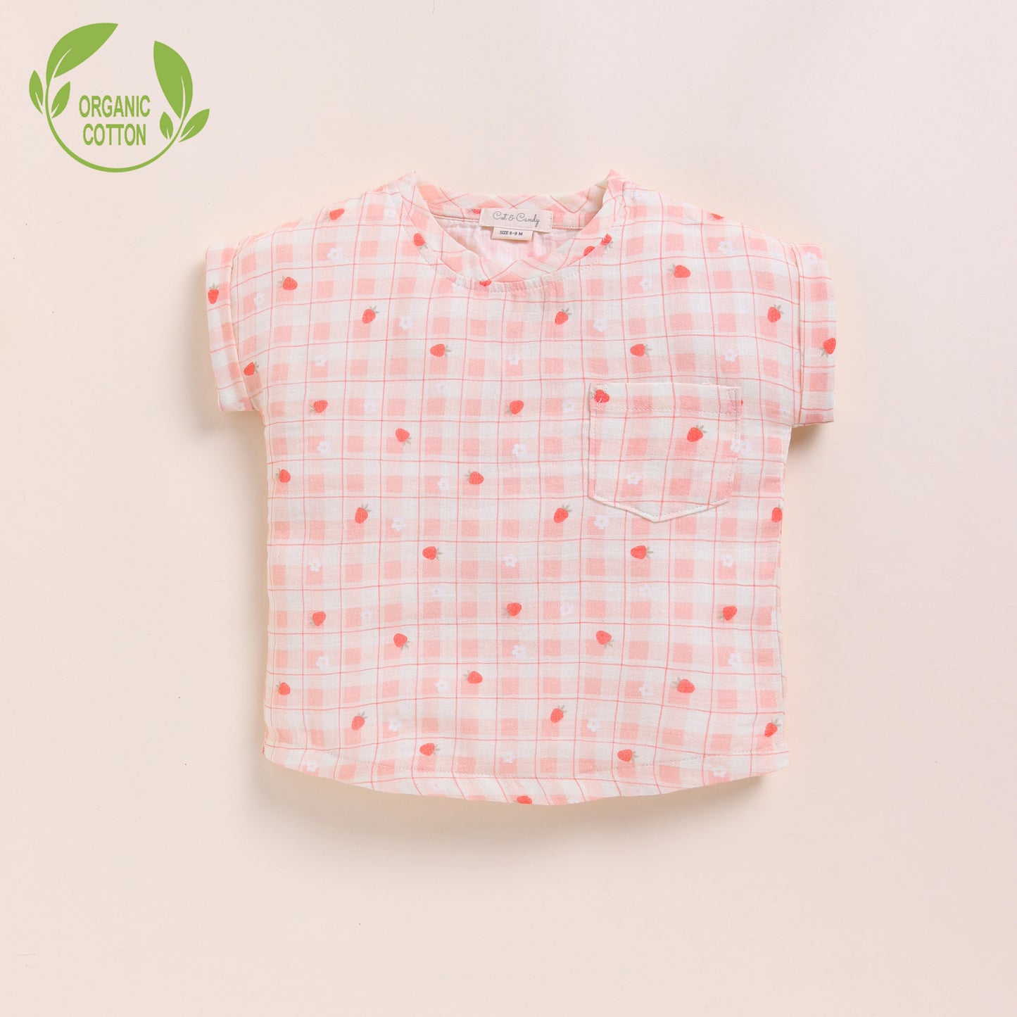 Orange + Strawberry Organic Muslin Oversized Tees Pack Of 2