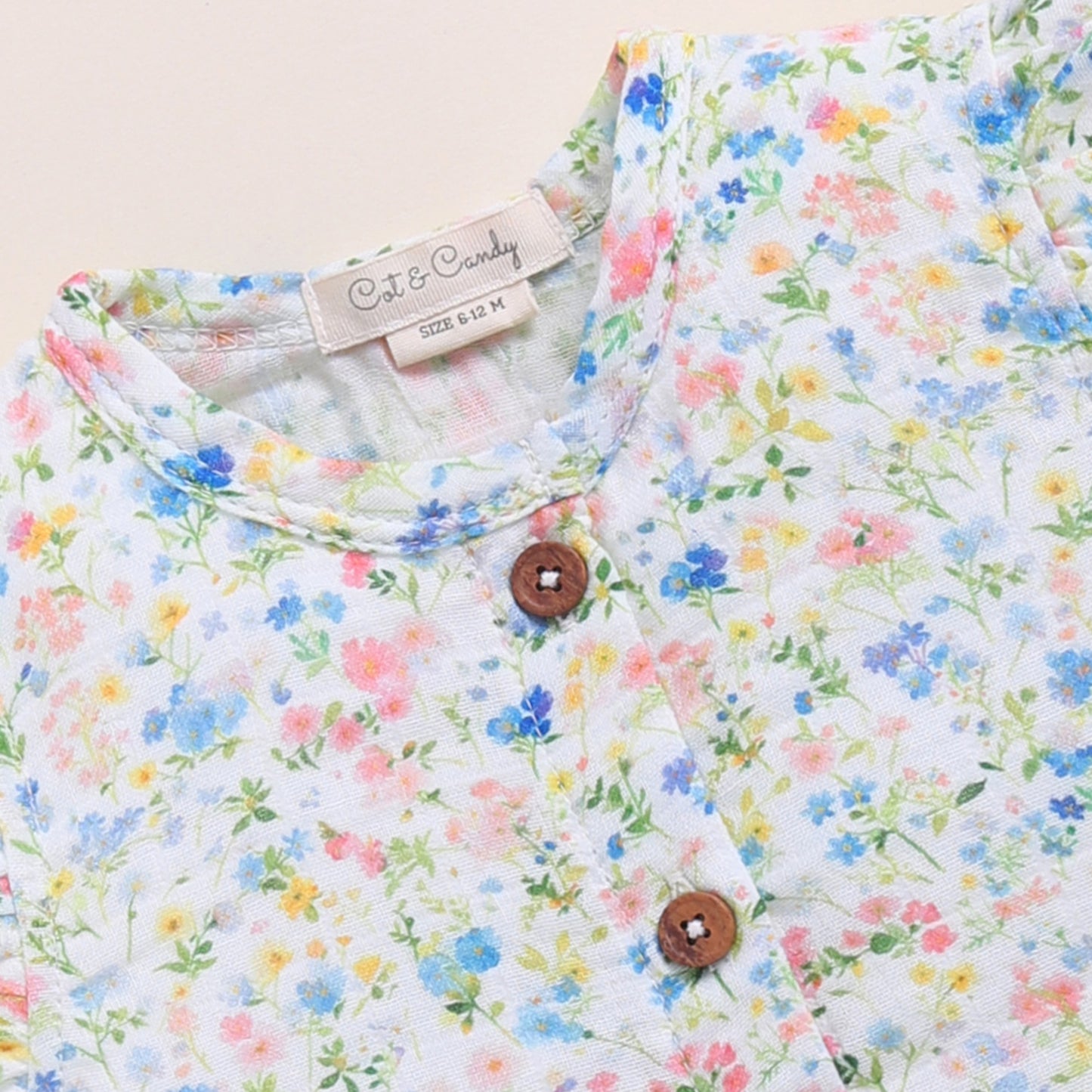 Spring Floral Print Organic Muslin Jhabla Set