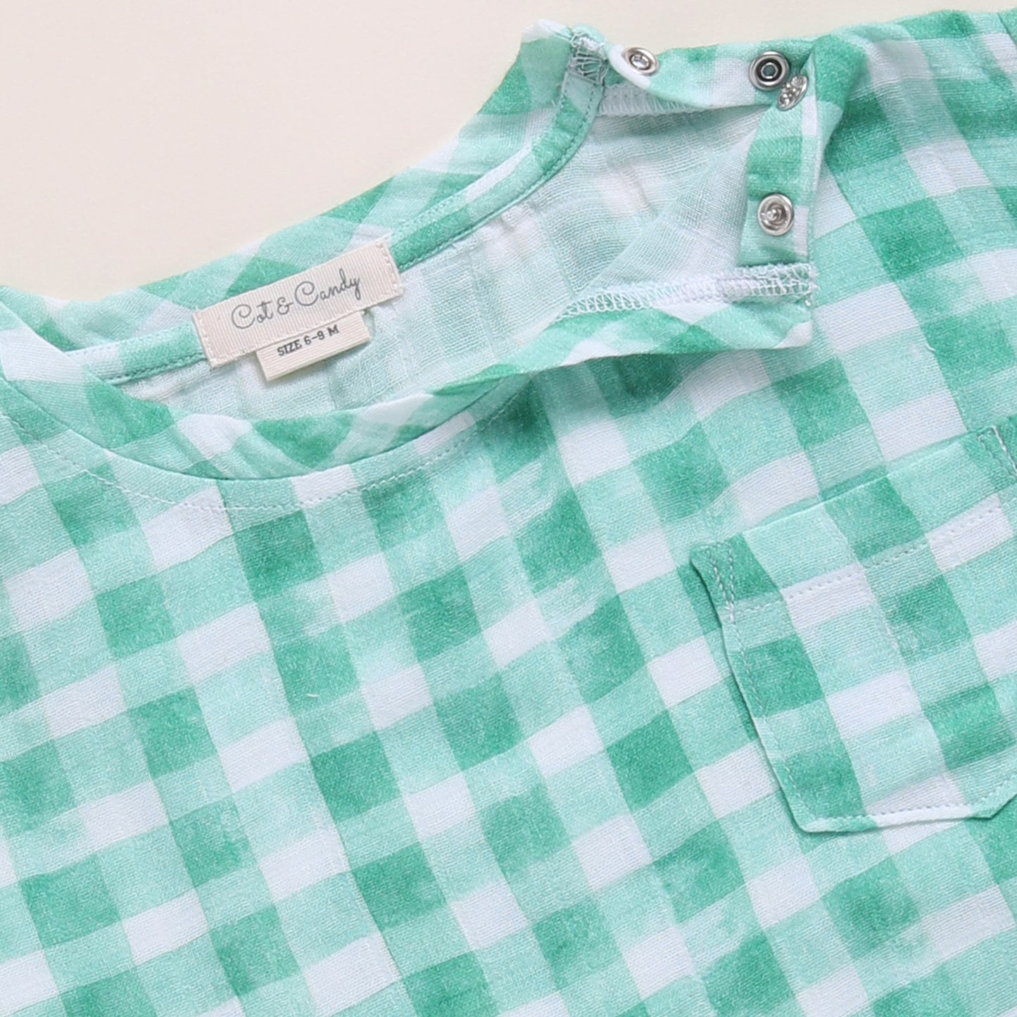 Teal Check + Pink Check + Sage Check Organic Muslin Oversized Tees Pack Of 3