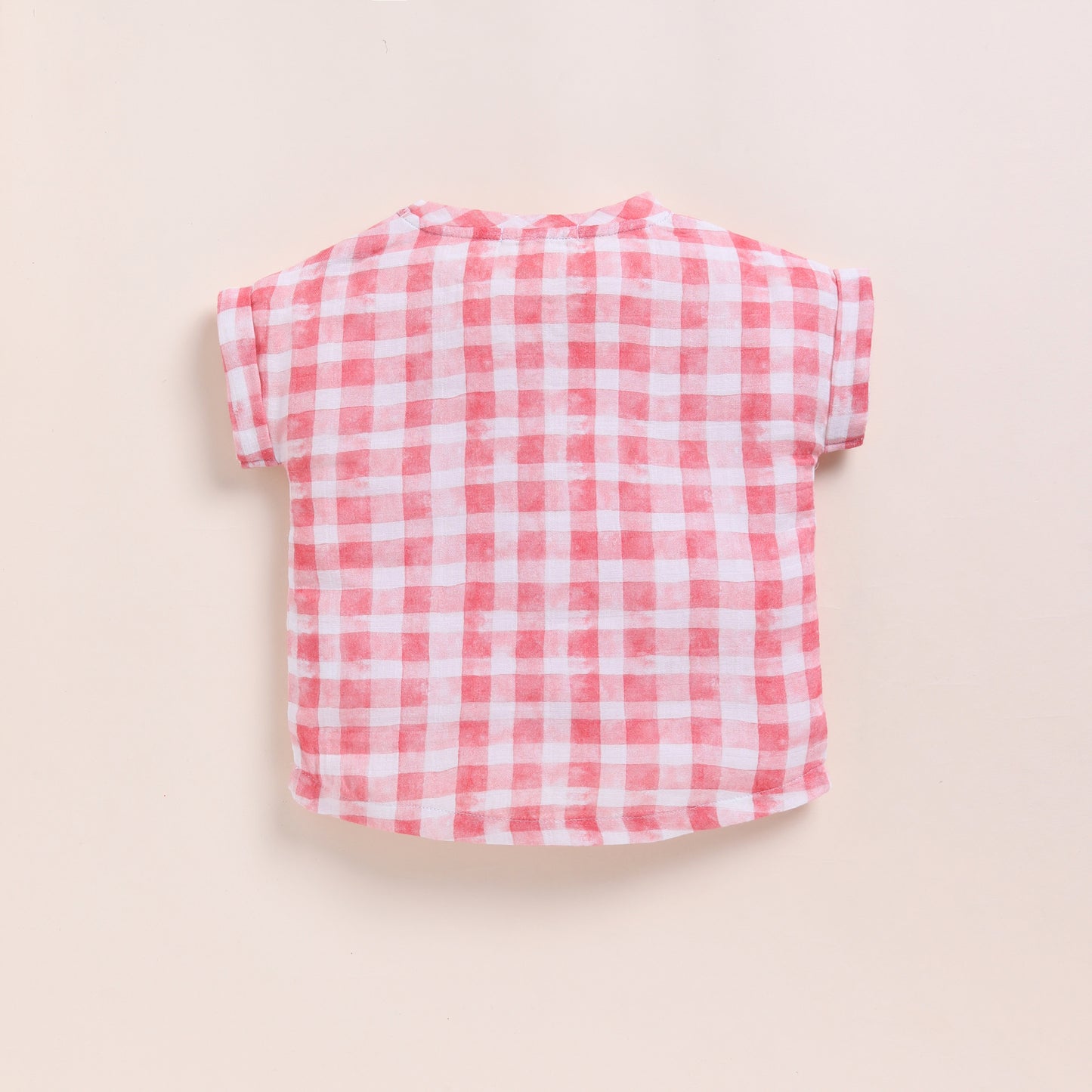 Teal Check + Pink Check + Sage Check Organic Muslin Oversized Tees Pack Of 3