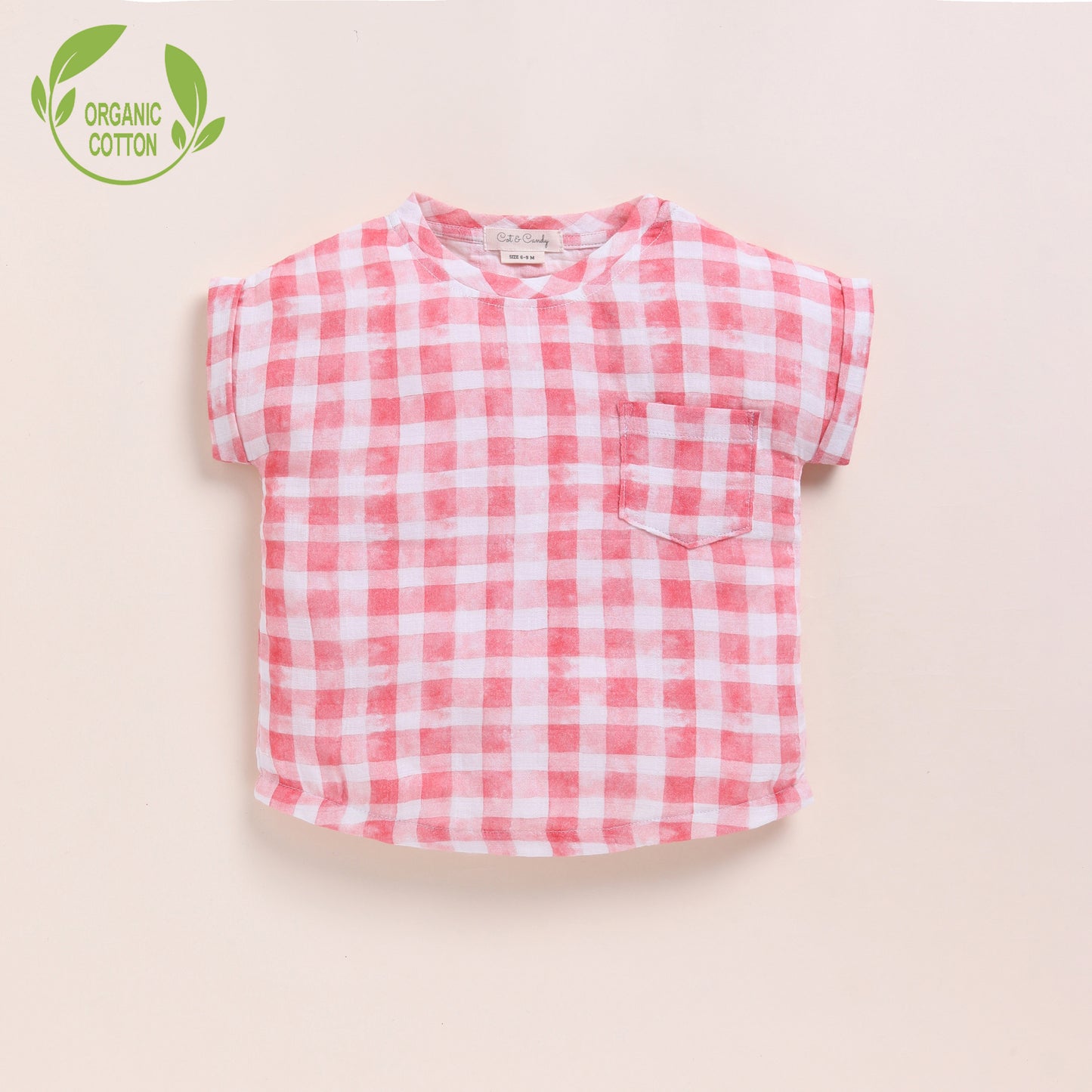 Teal Check + Pink Check + Sage Check Organic Muslin Oversized Tees Pack Of 3