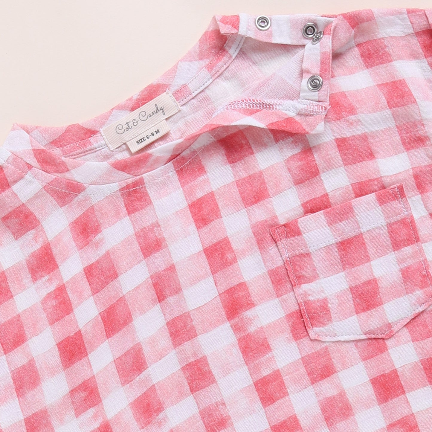 Teal Check + Pink Check + Sage Check Organic Muslin Oversized Tees Pack Of 3