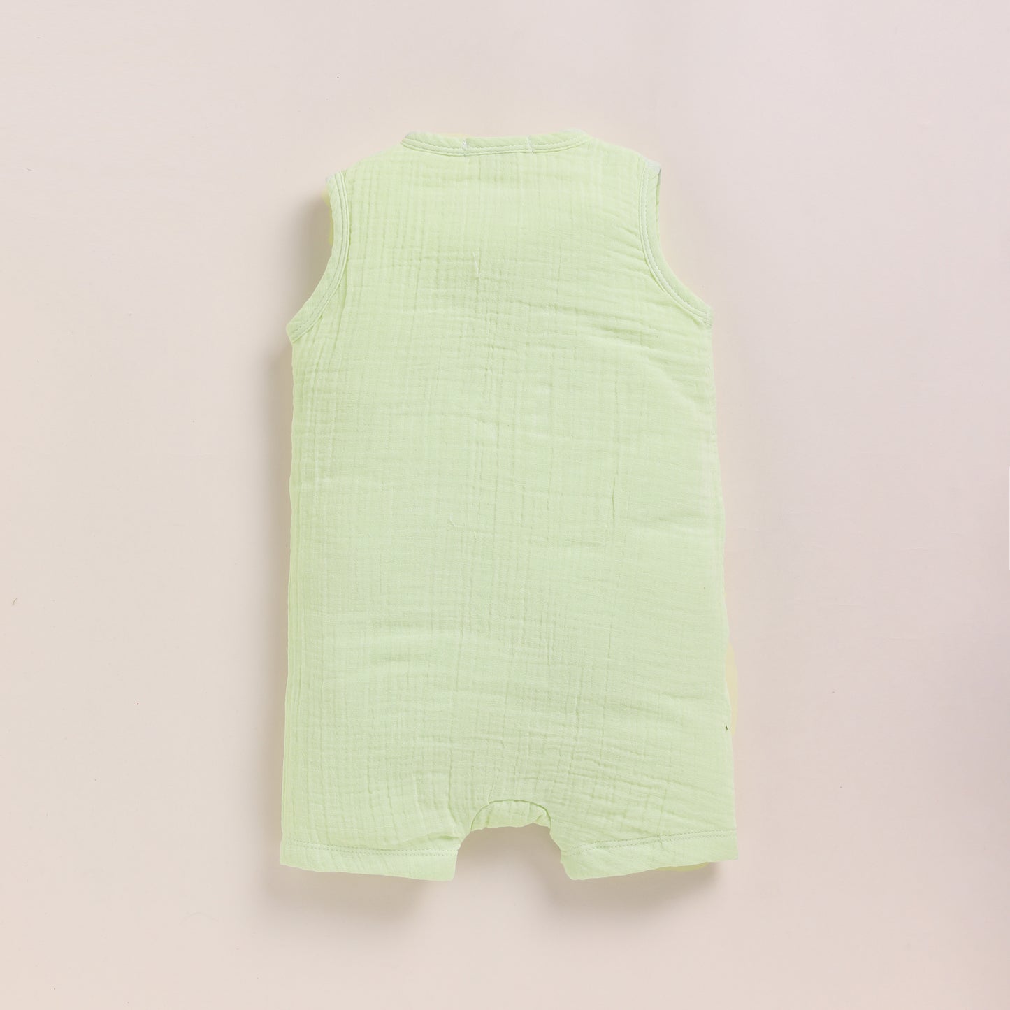 Pistachio Cream + Sage Organic Muslin Half Romper Pack Of 2